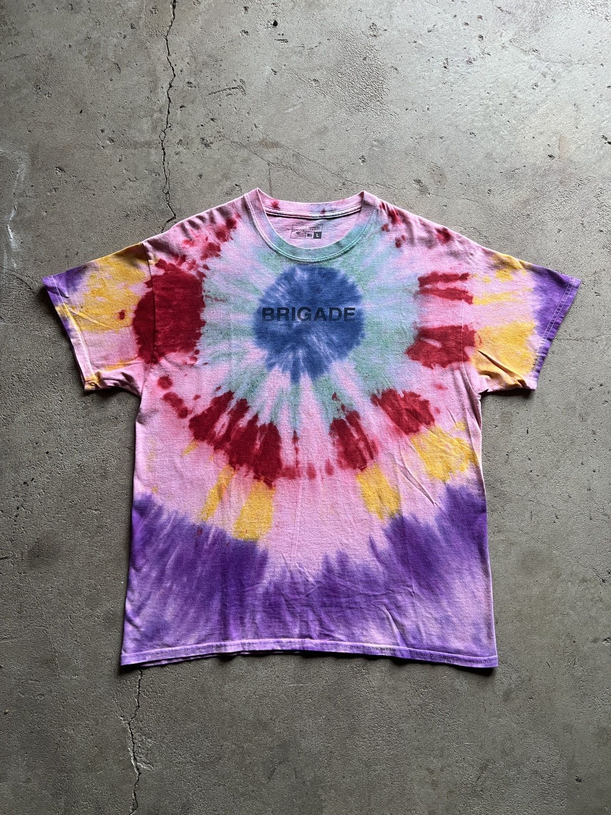 image of Brigade Simple Logo Tie Dye T-Shirt, Men's (Size Large)