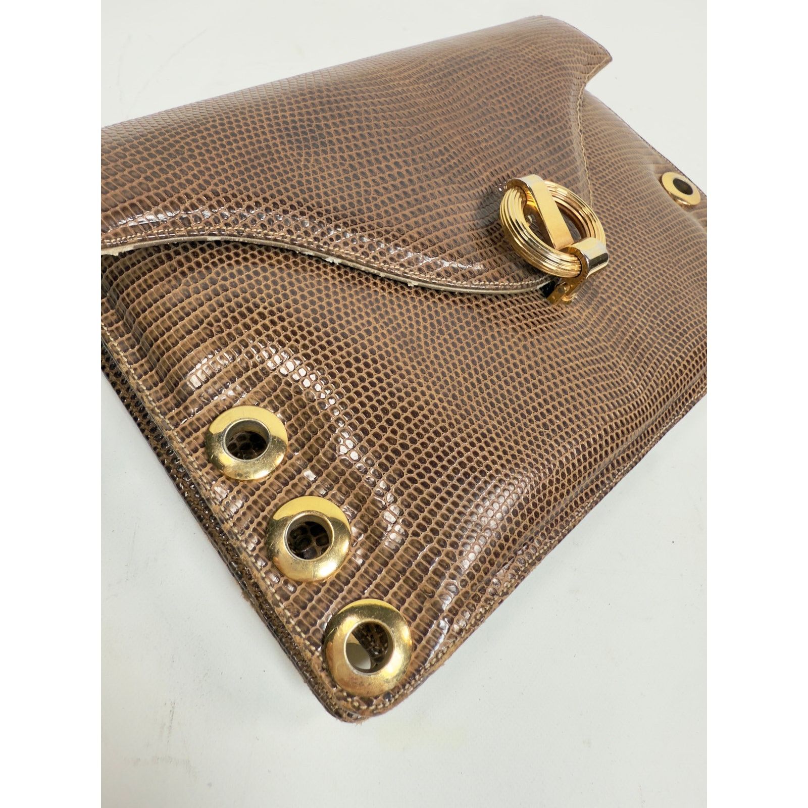 Designer Vintage 1960’s Siso Genuine Lizard Clutch Bag Italy Size ONE SIZE - 6 Thumbnail