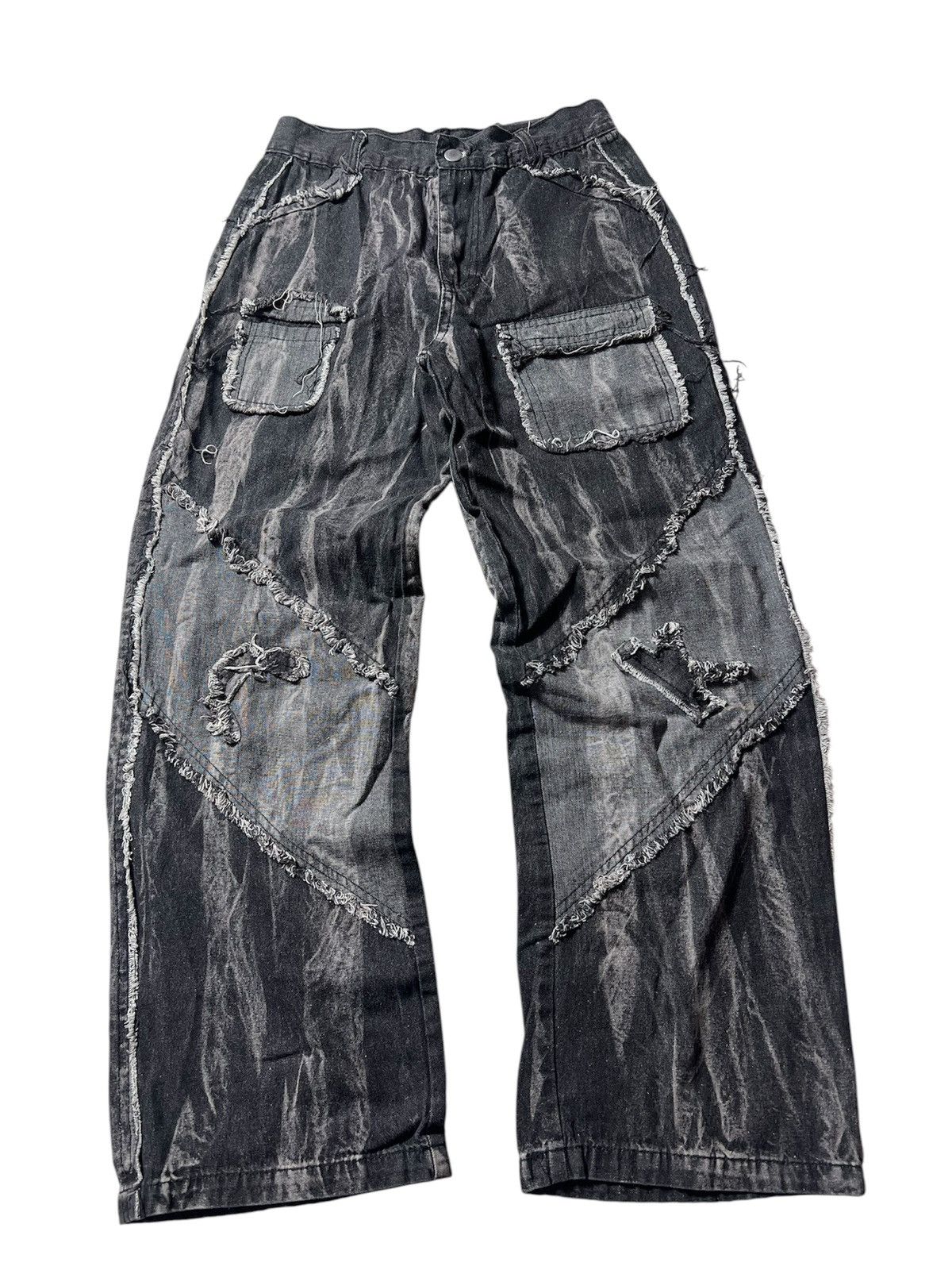Japanese Brand 2000s Crazy Msche Flared Gothic Vkeii Grunge Style Pants Size US 30 / EU 46 - 1 Thumbnail