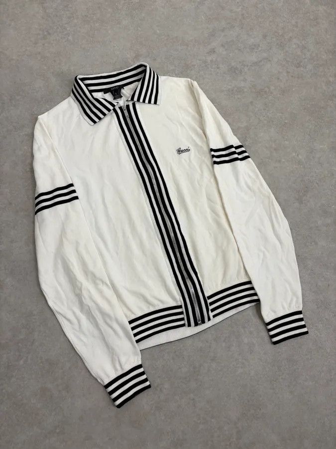 Gucci 2000s Gucci Black & White Signature Cardigan Zip-up Sweater Size US S / EU 44-46 / 1 - 4 Thumbnail