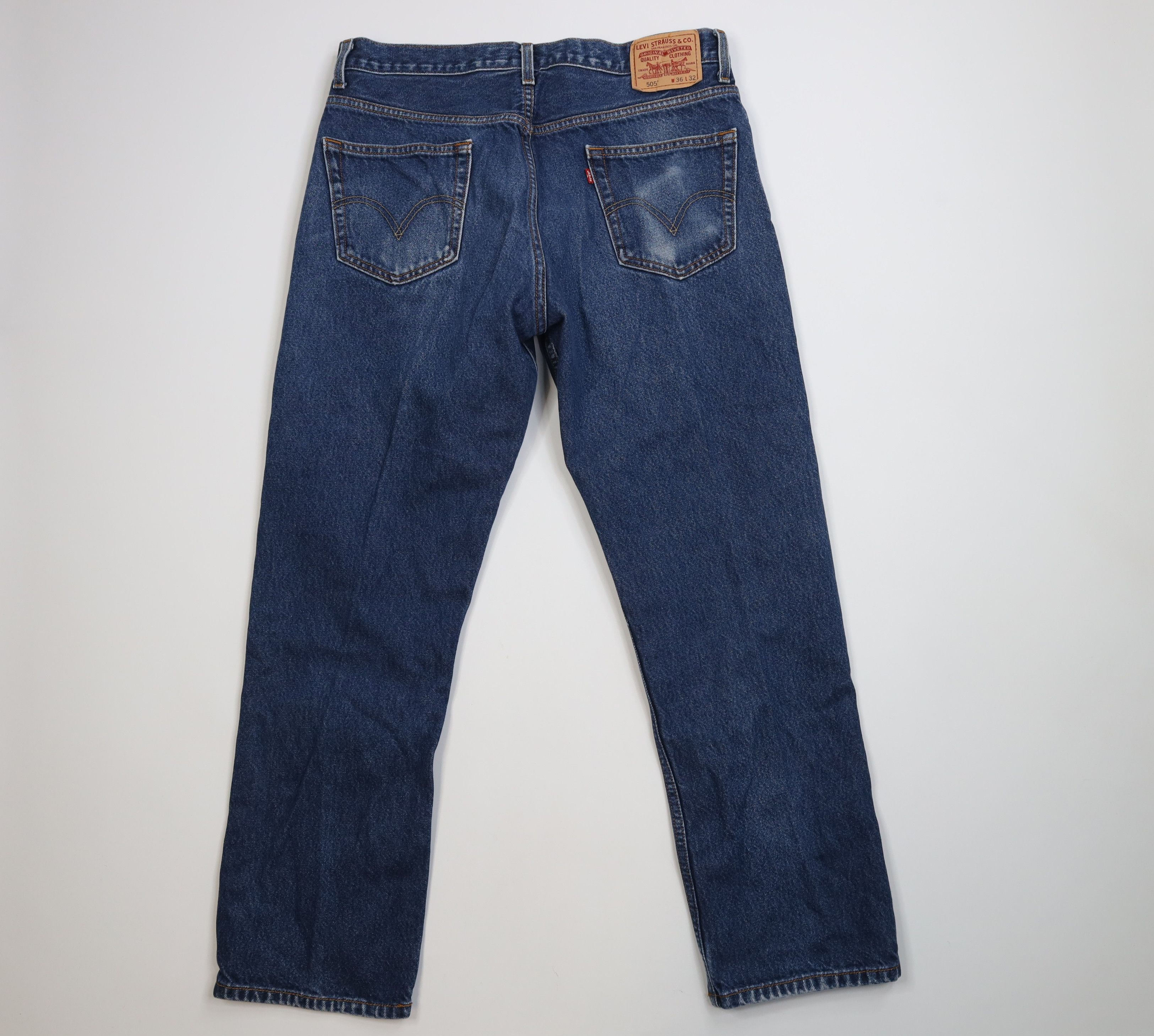 Levi's Vintage Y2K Levis 505 Regular Straight Leg Denim Jeans Blue Size US 36 / EU 52 - 9 Thumbnail