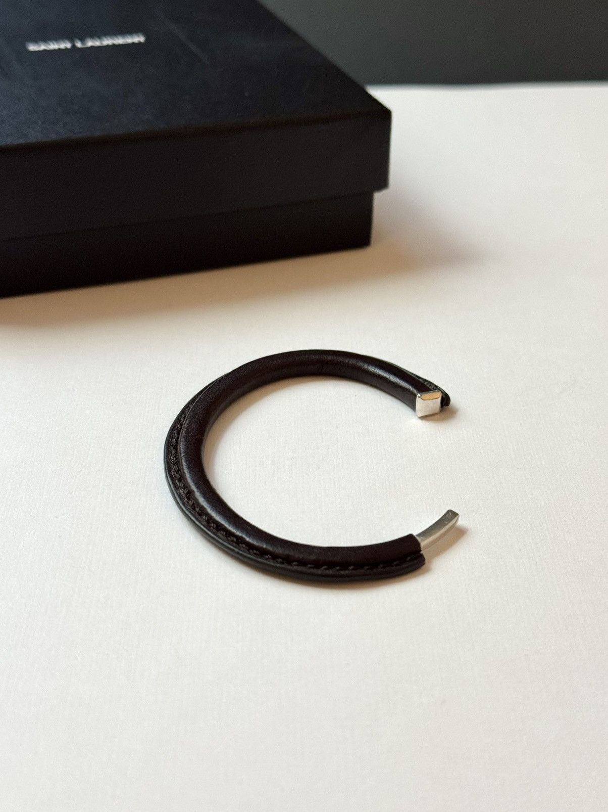 Saint Laurent Paris Saint Laurent Paris Leather Metal Cuff Bracelet Size ONE SIZE - 2 Thumbnail