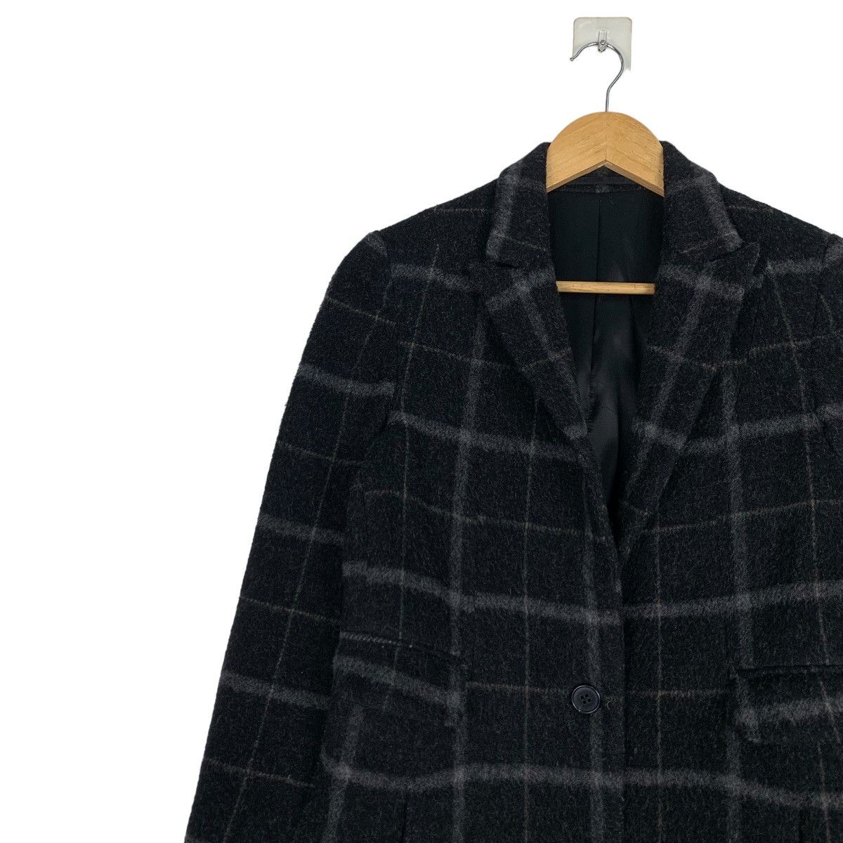 5351 POUR LES HOMMES 5351 Pour Les FEMMES Checked Wool Overcoat #1076-C49 Size S / US 4 / IT 40 - 6 Thumbnail