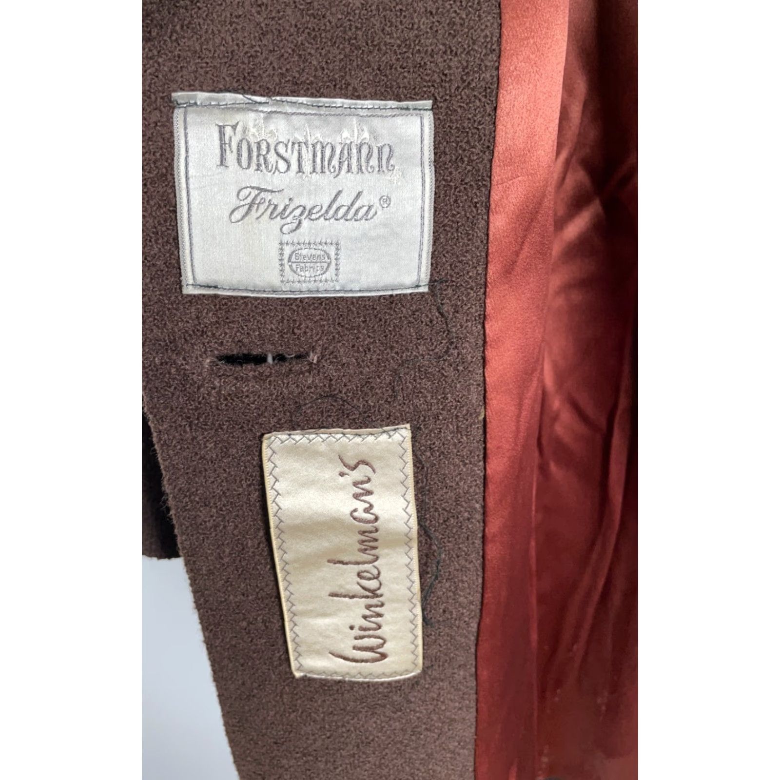 Vintage VINTAGE Bickler Forstmann Wool Coat Women's Small Overcoat 60s Brown Fur Collar Classic Retro Lined Pockets Swing Coat - Casual Womens Small Brown Size S / US 4 / IT 40 - 3 Thumbnail
