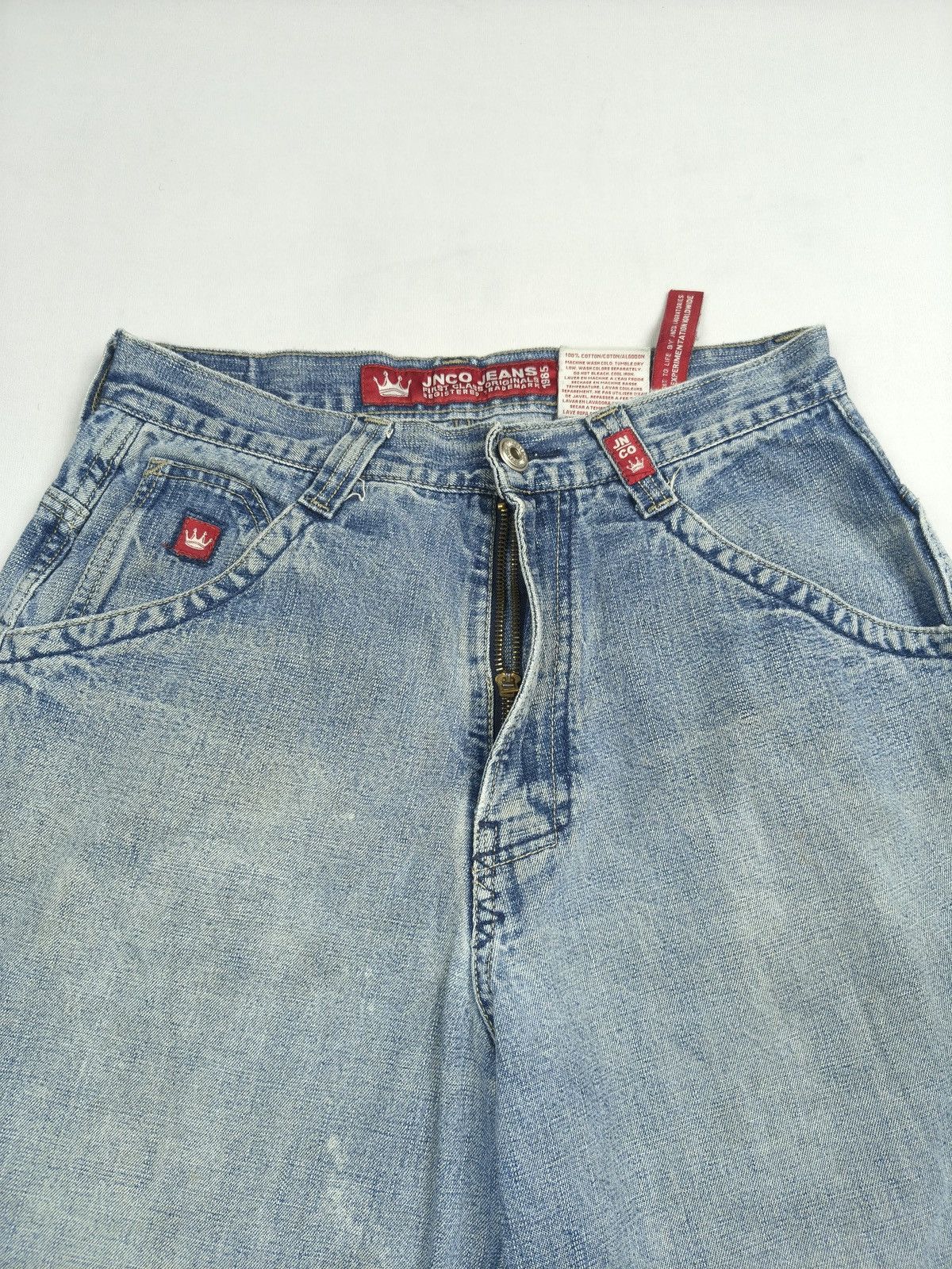 JNCO JNCO Skull print + Embroidered Baggy Jorts 💀 (070) Size US 28 / EU 44 - 9 Thumbnail
