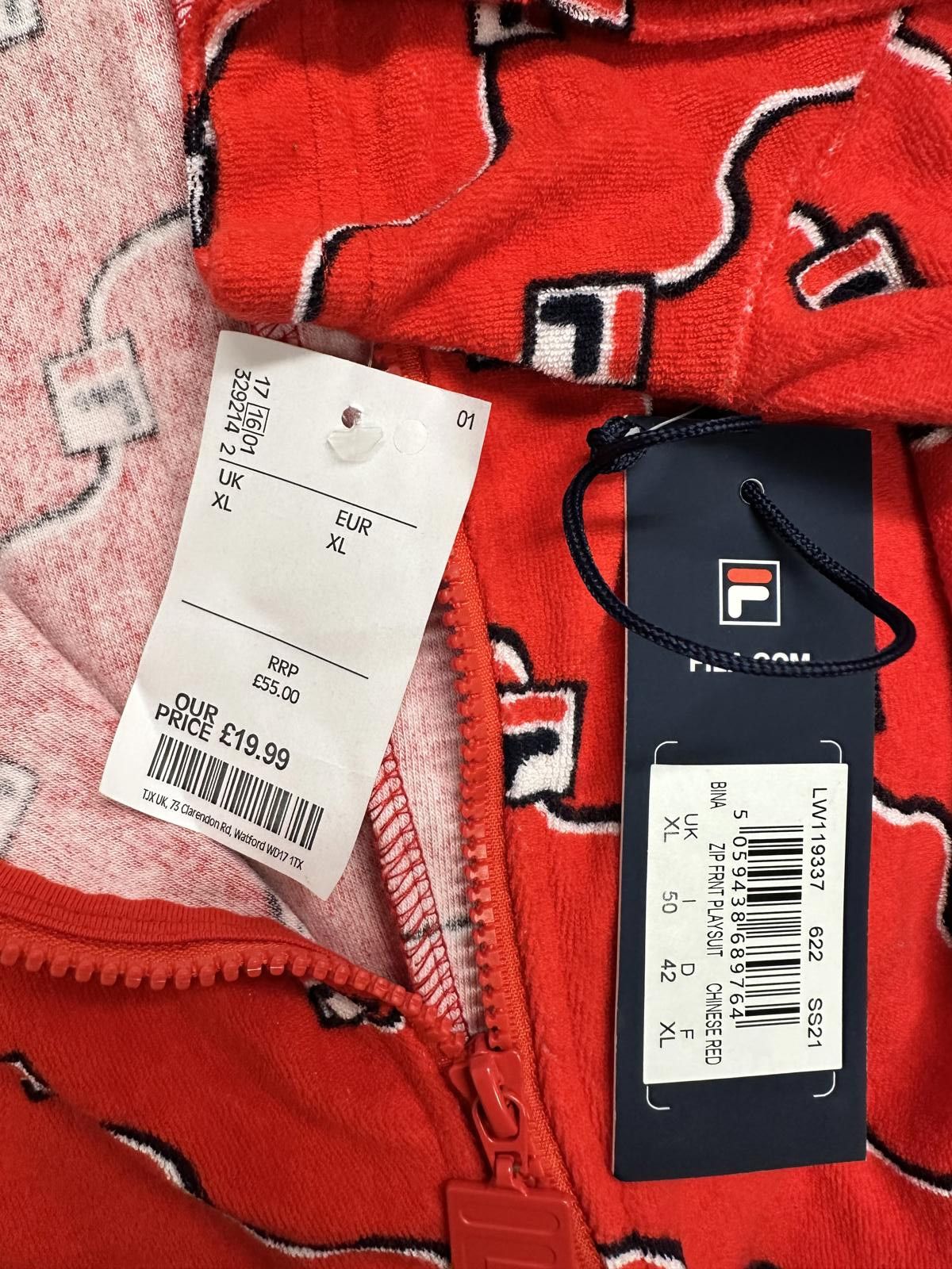 Fila Fila Red Zip-Up Polo Shirt Dress with Pattern, UK XL Size XL / US 12-14 / IT 48-50 - 3 Thumbnail