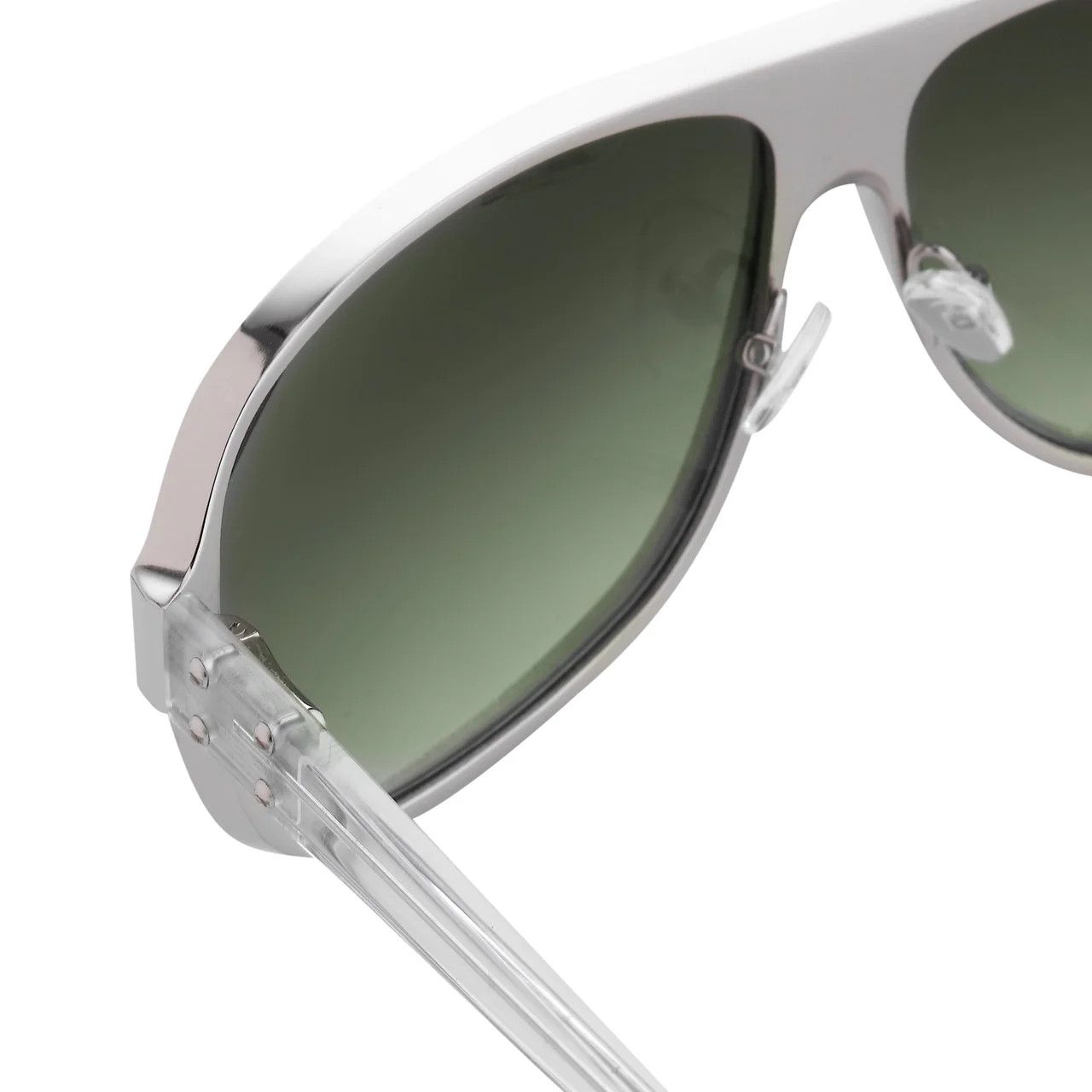 Kris Van Assche Kris Van Assche Sunglasses Rectangular Silver and Green Size ONE SIZE - 3 Thumbnail