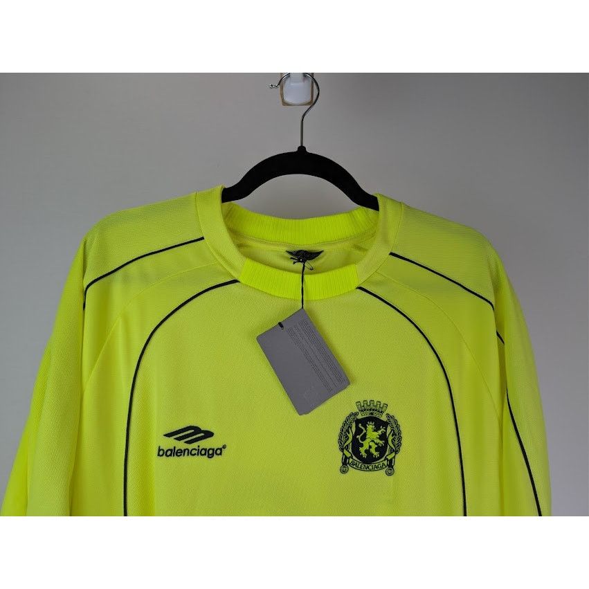 Balenciaga o1rshd1 Soccer Fluo Burly Hi Technical Jersey T-Shirt Yellow Size US XXL / EU 58 / 5 - 3 Thumbnail