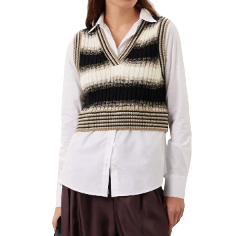 Veronica Beard Veronica Beard Spear Mixed Media Vest in White Multi, Size S Size S / US 4 / IT 40 - 2 Thumbnail