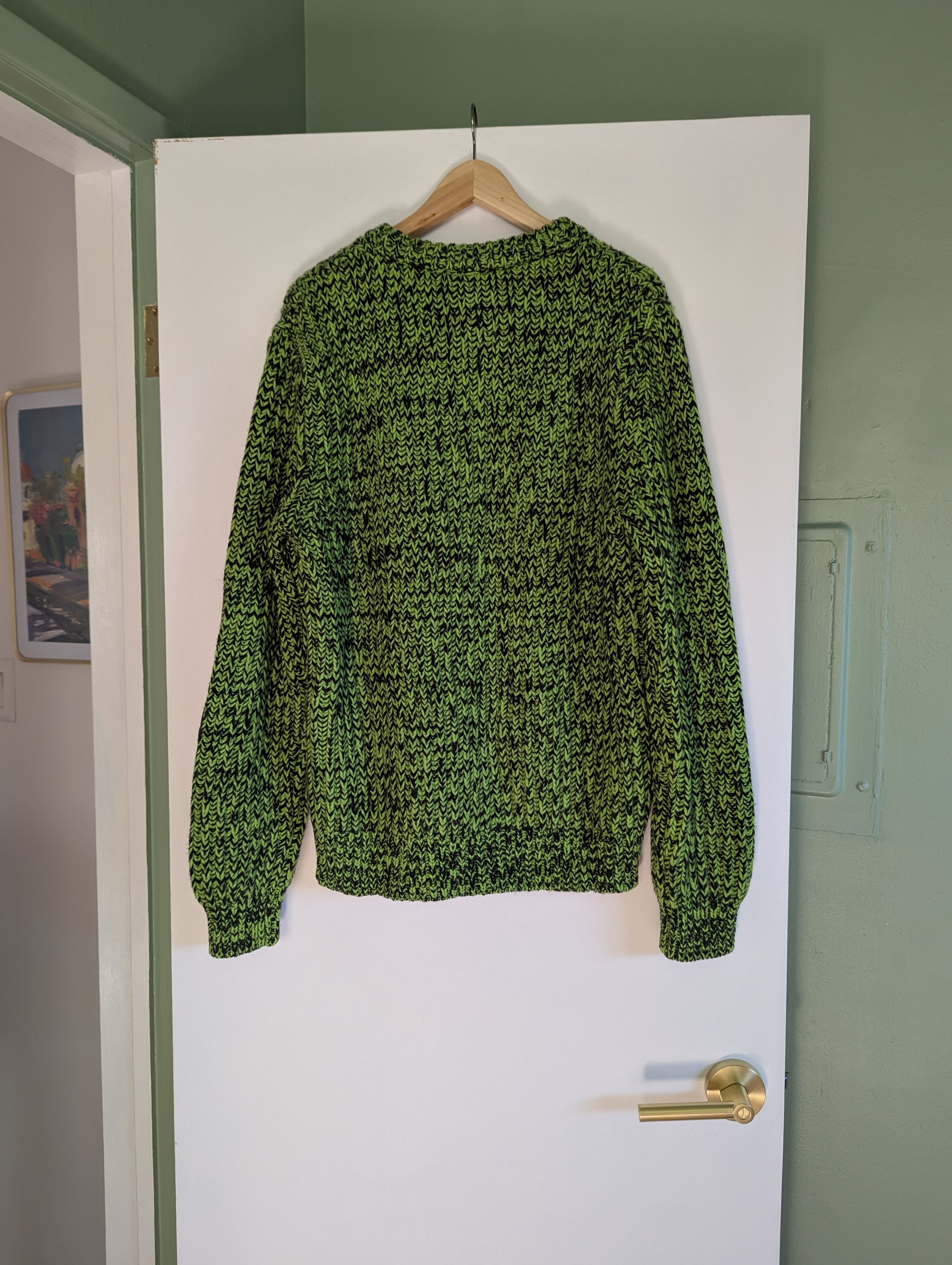 Sandro SANDRO Acid Green Marled Wool Sweater NWT Size XL Size US XL / EU 56 / 4 - 9 Thumbnail