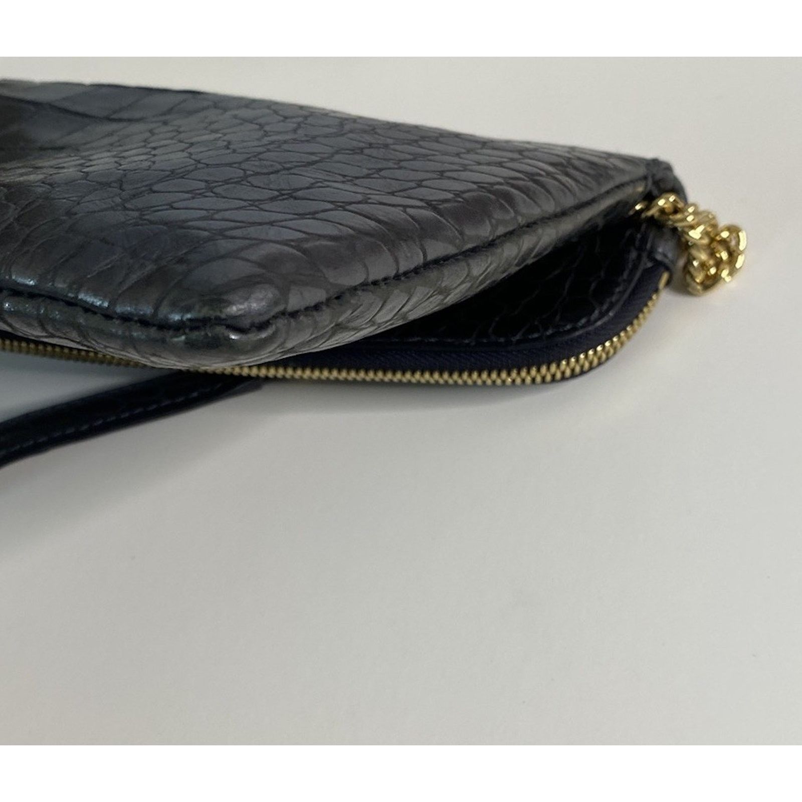 Henri Bendel Henri Bendel BLK Croc Embossed Leather Envelope Bag Shoulder Size ONE SIZE - 8 Thumbnail