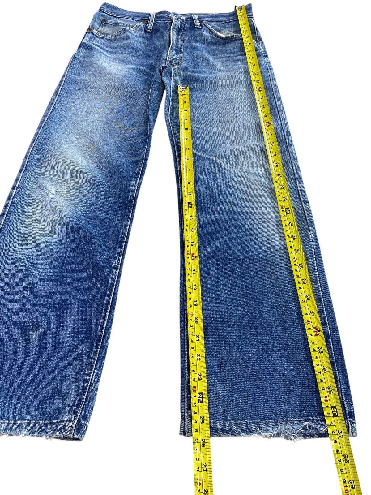 Big John Big John Faded Blue Style Wide Leg Jeans Raw Hem Size US 30 / EU 46 - 5 Thumbnail