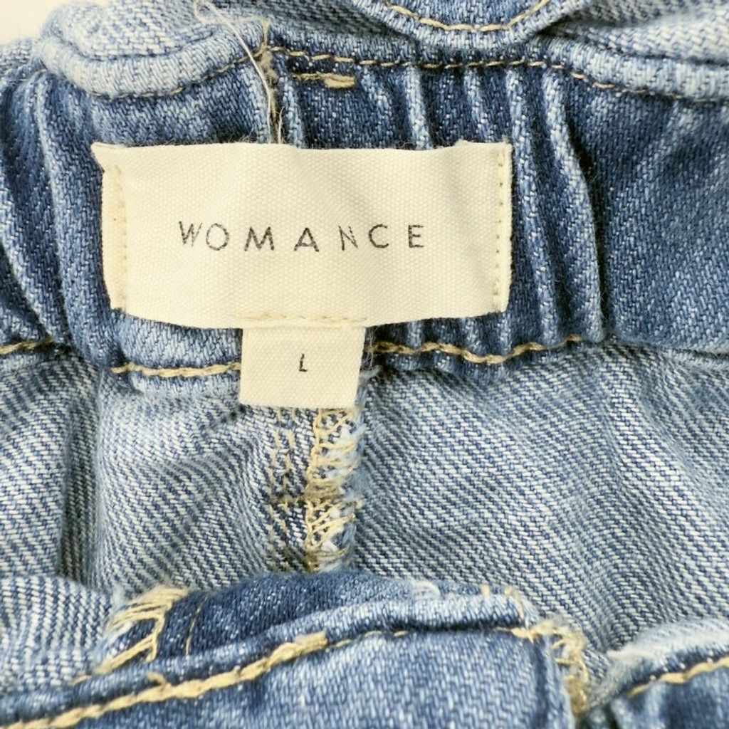 Other WOMANCE Denim Cotton Jean Elastic waist Belt loop Short sz L Size 30" / US 8 / IT 44 - 2 Thumbnail