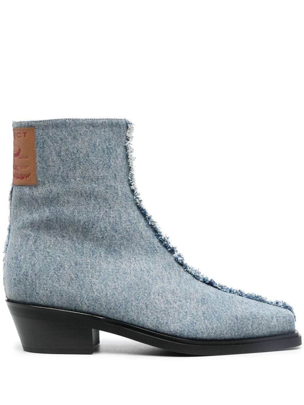 image of Yproject O1Mle0524 Denim Ankle Boots In Blue, Men's (Size 6)