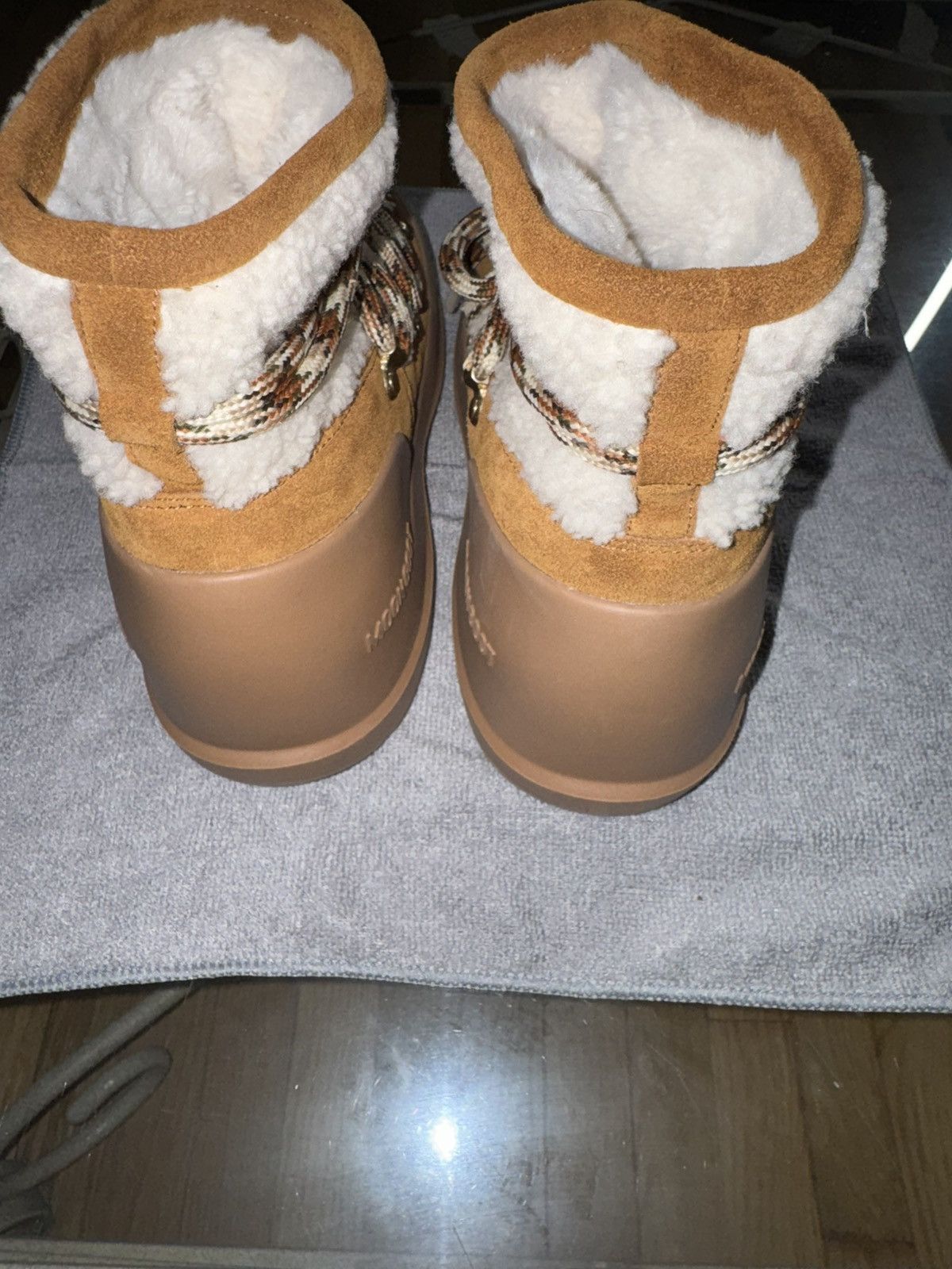 Moon Boot Moon Boot Icon Low Faux Fur Lace-Up Boots Tan/Cream Women’s Size US 7 / IT 37 - 5 Thumbnail
