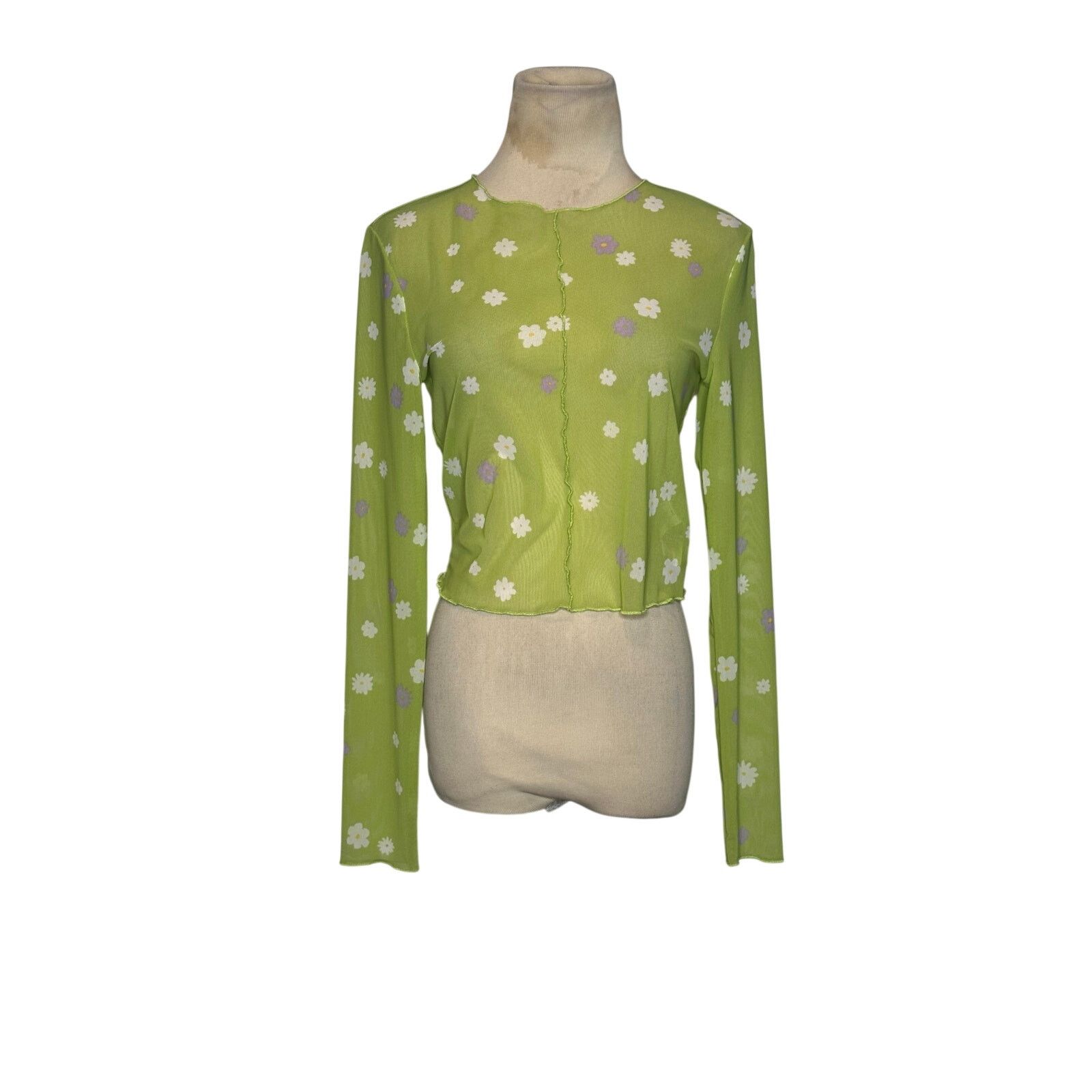 Forever 21 Forever 21 green floral sheer long sleeves top size Medium Size M / US 6-8 / IT 42-44 - 10 Thumbnail