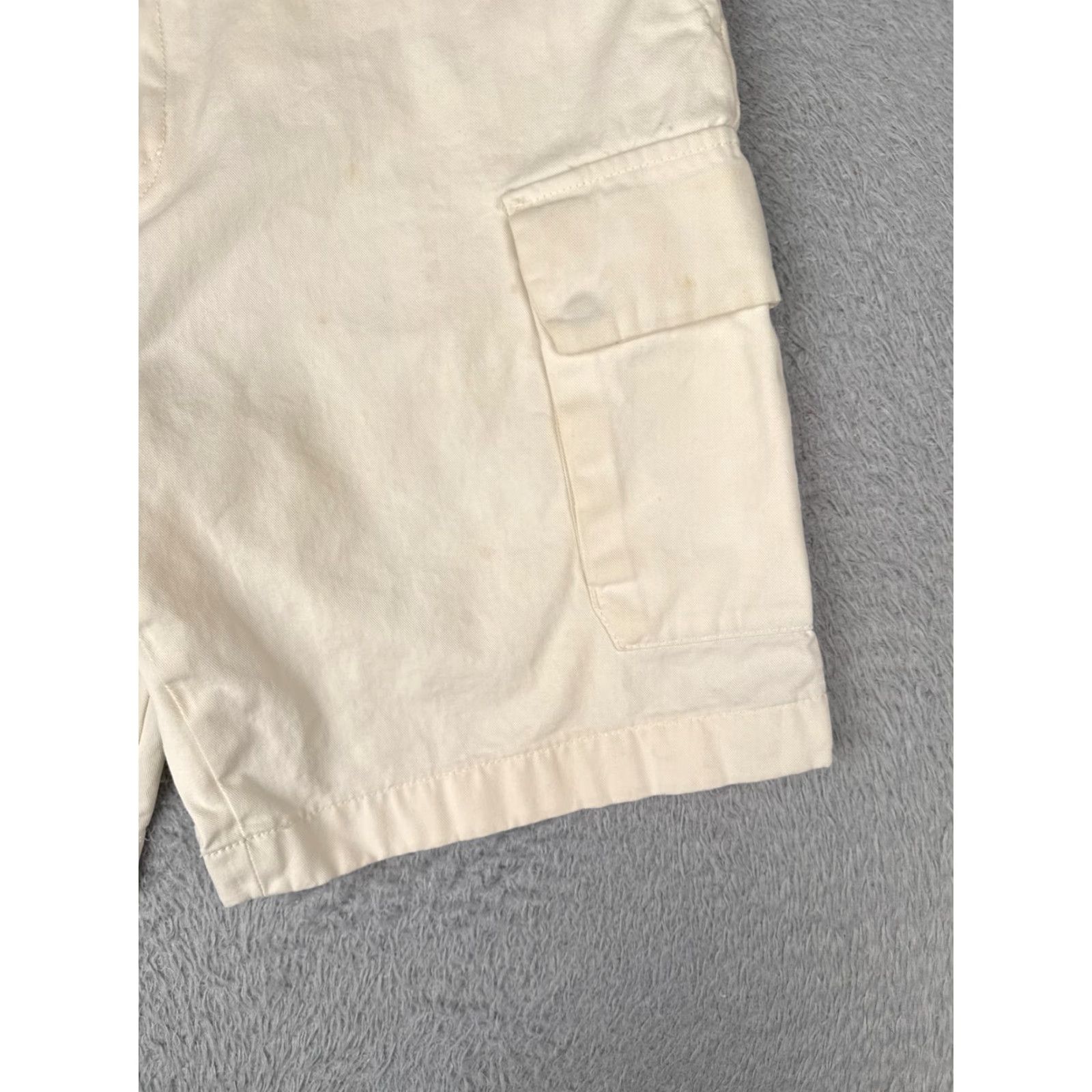 Nautica Nautica Mens Shorts Cargo White Cotton Twill 34x9 Zip Fly read me Multiple Pockets 100% Cotton Casual Workwear Golf Regular Size US 34 / EU 50 - 2 Thumbnail