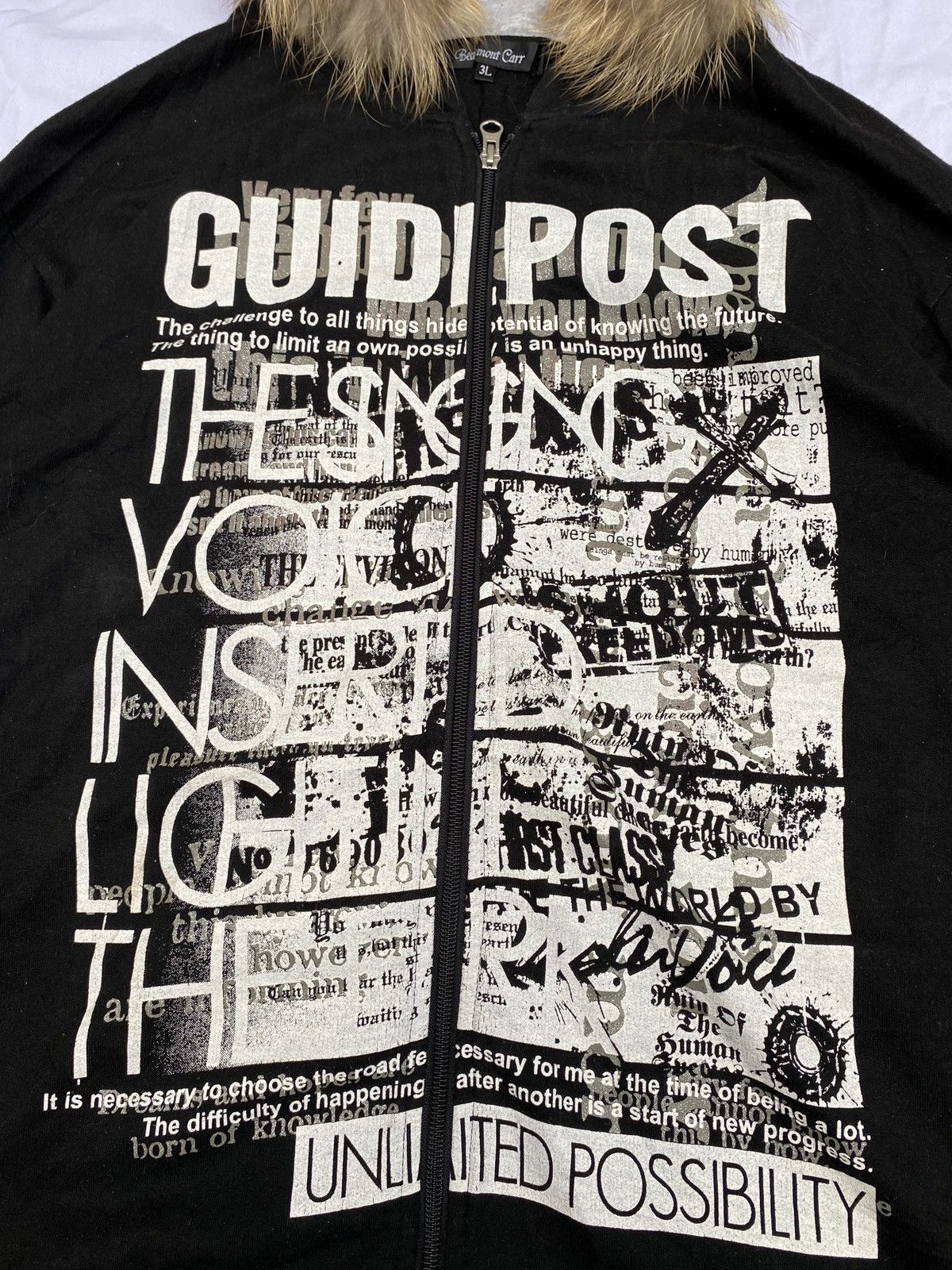 If Six Was Nine × Japanese Brand × Le Grande Bleu (L.G.B.) BeaumontCarr Guidi Post Poem Punk Fur Zipper Hoodie Size US XL / EU 56 / 4 - 5 Thumbnail