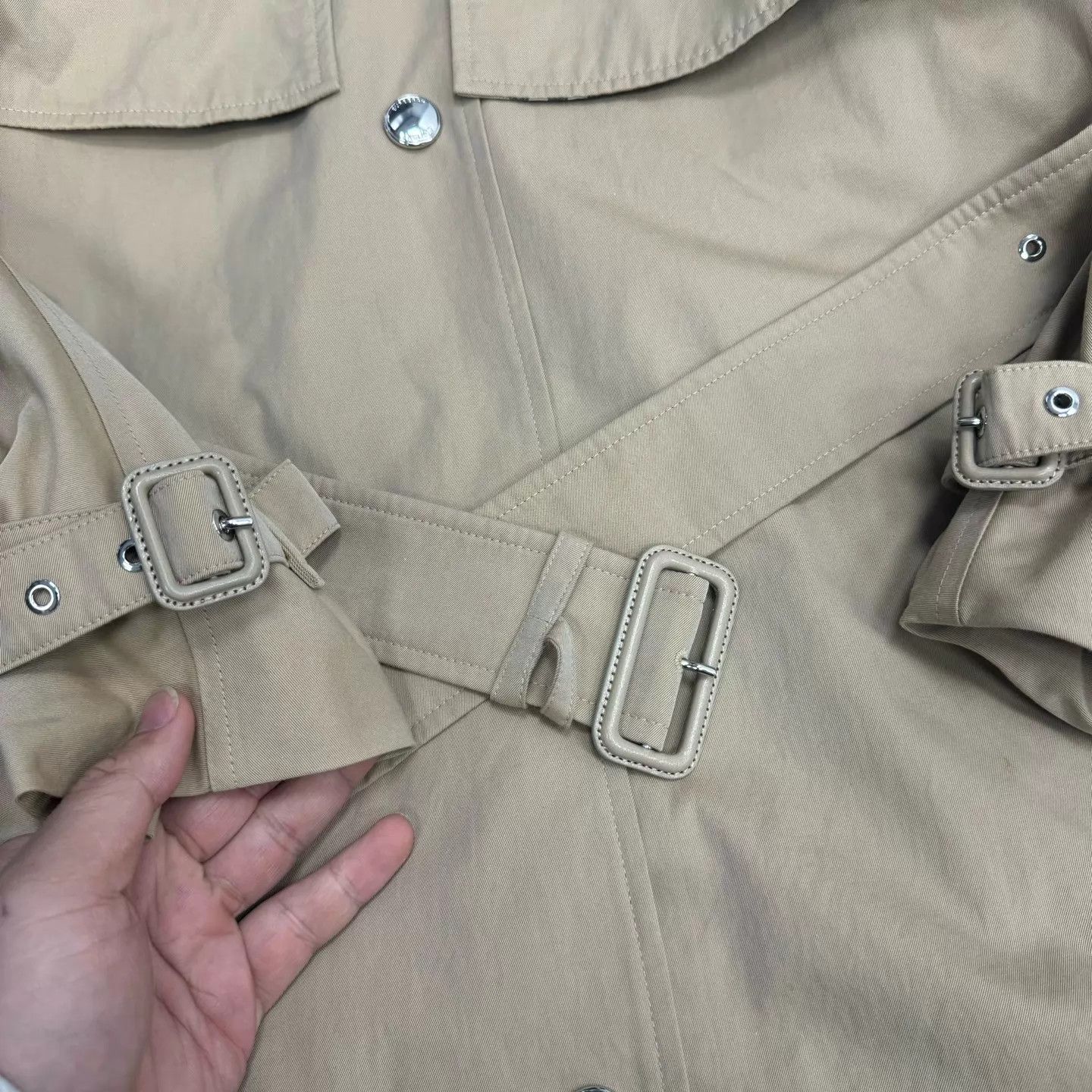 Burberry Burberry Khaki Stand Collar Cape Coat Size XS / US 0-2 / IT 36-38 - 4 Thumbnail