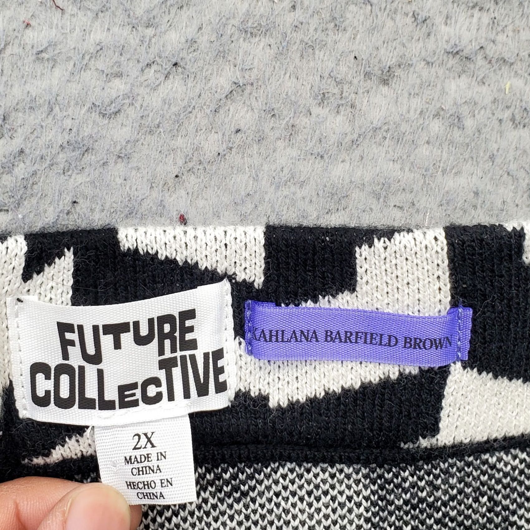 Vintage Future Collective Midi Wrap Skirt Womens 2X Geometric Knitted Slit Pull On Size 40" / US 18 - 5 Thumbnail