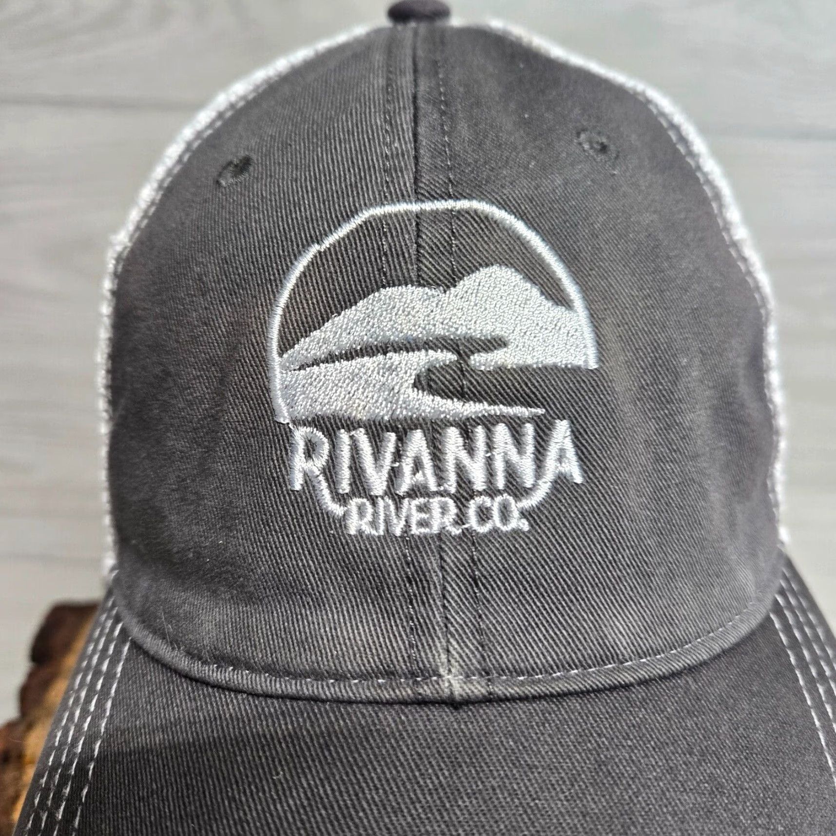 CO VINTAGE Rivanna River Co Baseball Cap Hat Mens Adjustable Cotton Canvas Gray Embroidered Outdoor Casual Size ONE SIZE - 2 Thumbnail