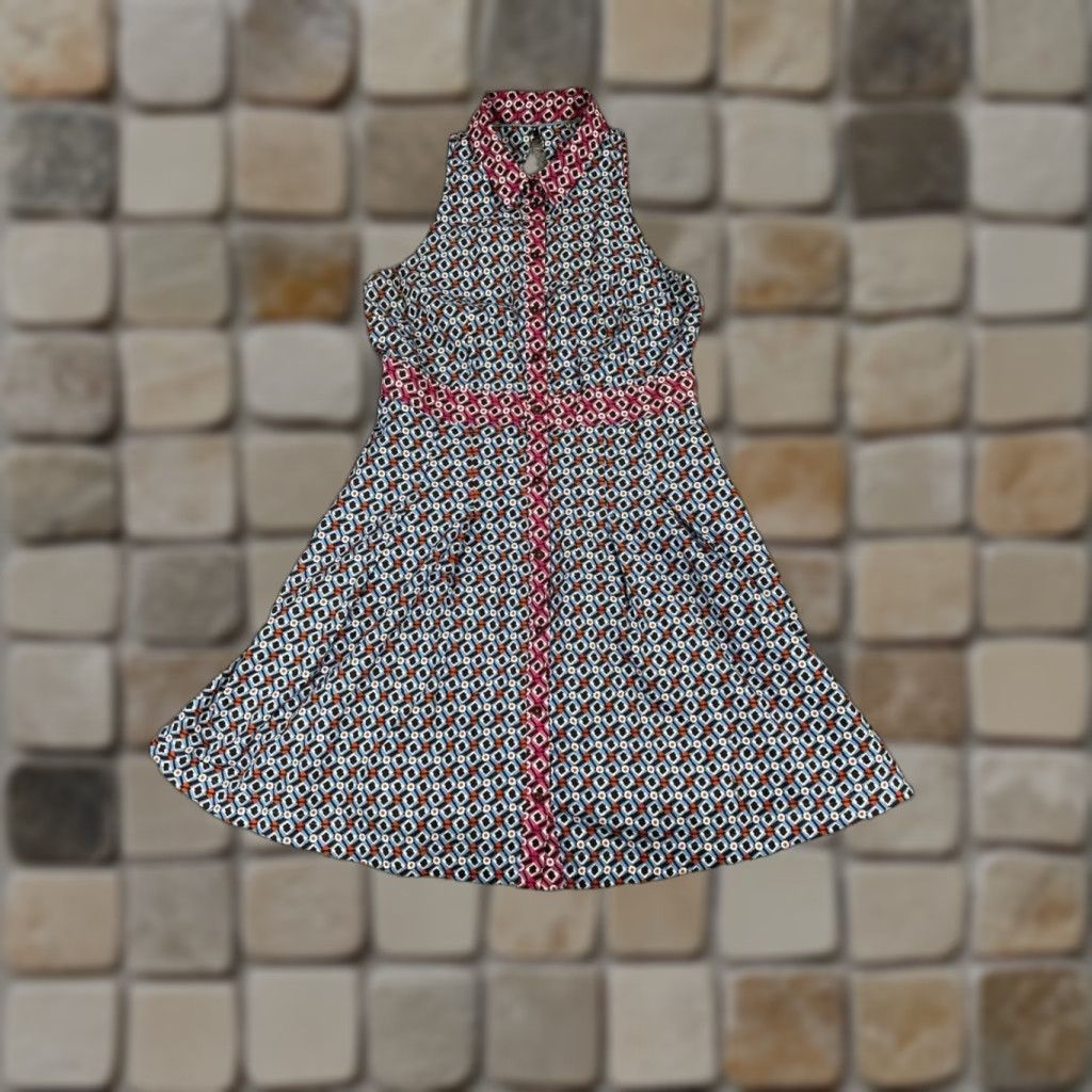 Vintage Maeve Shirt Dress Womens 6 Blue Cotton Blouson Shirt Dress Casual Summer Spring Fall Womens Mens Girls Size M / US 6-8 / IT 42-44 - 1 Thumbnail