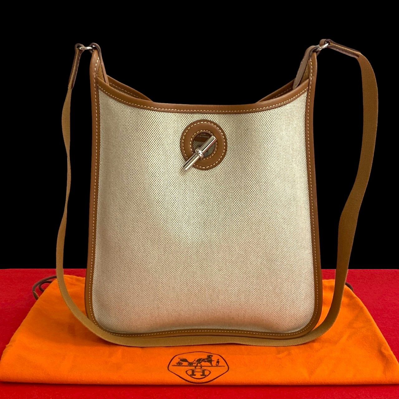 Hermes Hermes Hermes Vespa PM Toile H Bufflesk shoulder bag Leather Shoulder Bag Stamp K (2007) DUTY FREE for USA Size ONE SIZE - 1 Thumbnail