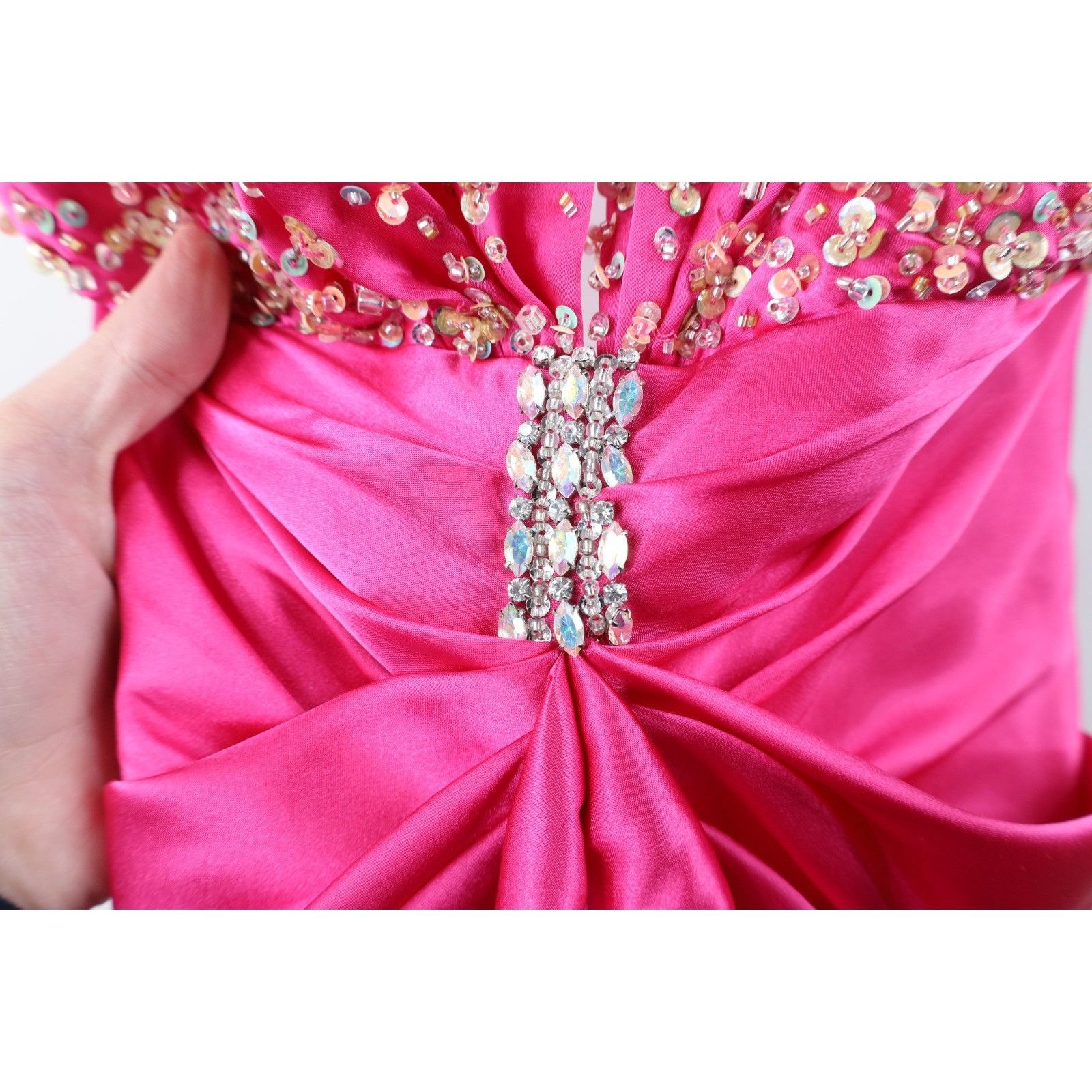 Vintage Vintage 90s Y2K Babydoll Beaded Rhinestone Wedding Dress Size XL / US 12-14 / IT 48-50 - 9 Thumbnail