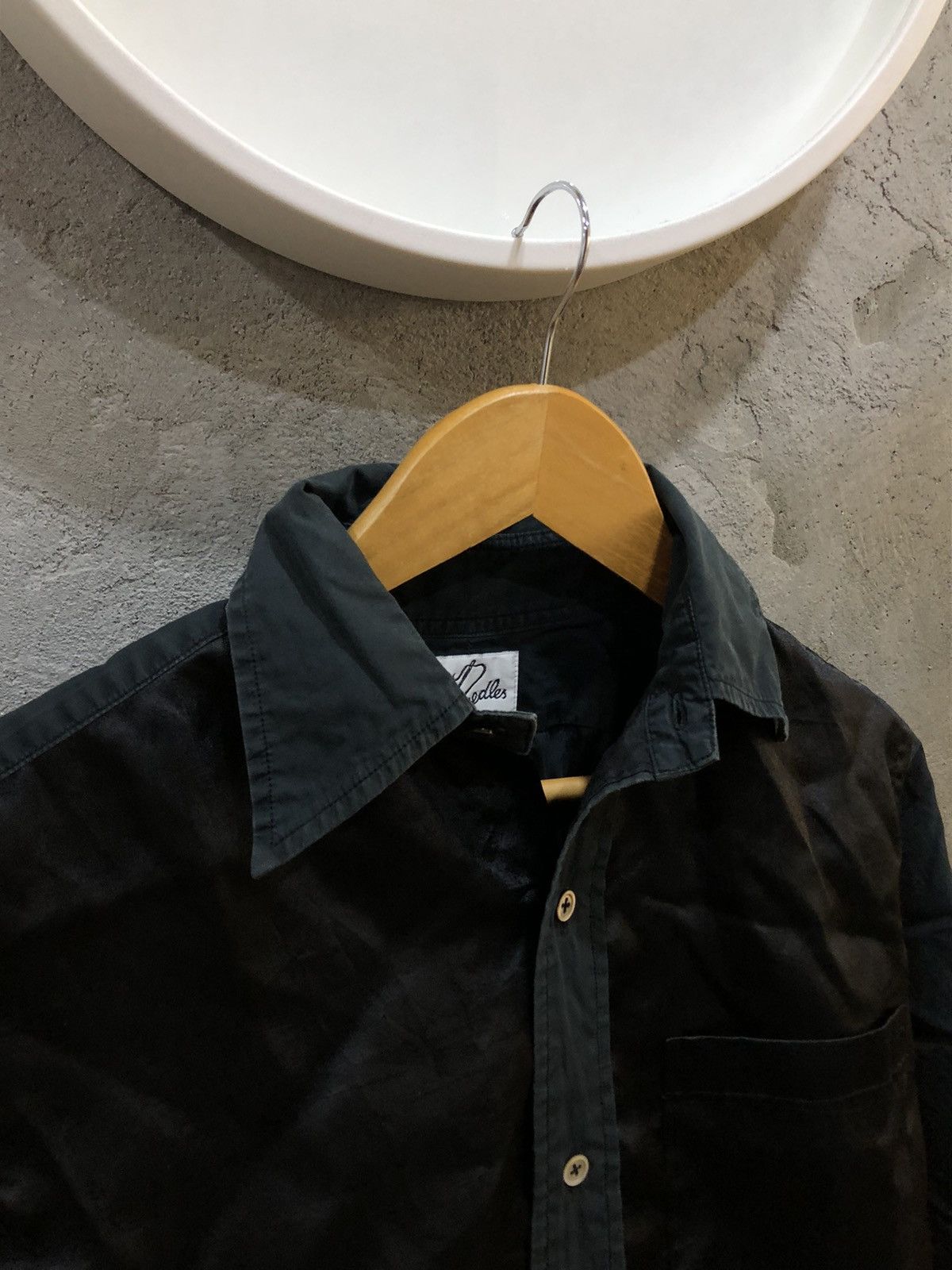 Needles Needles Rebuild Black Half Satin Button Up Shirt Size US S / EU 44-46 / 1 - 8 Thumbnail