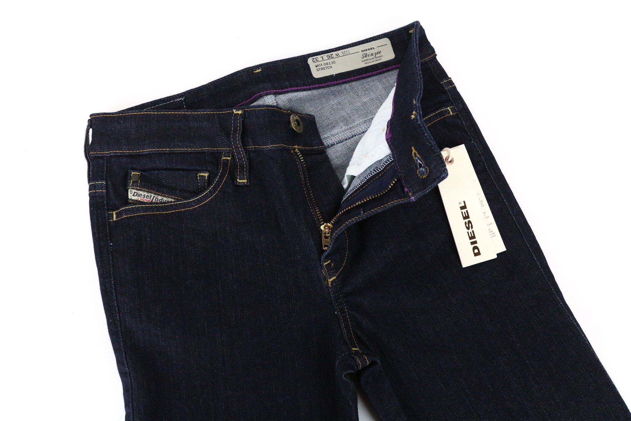 Diesel SKINZEE 0813C W26/L32 Blue Stretch Jeans 70948 Size 26" / US 2 / IT 38 - 3 Thumbnail
