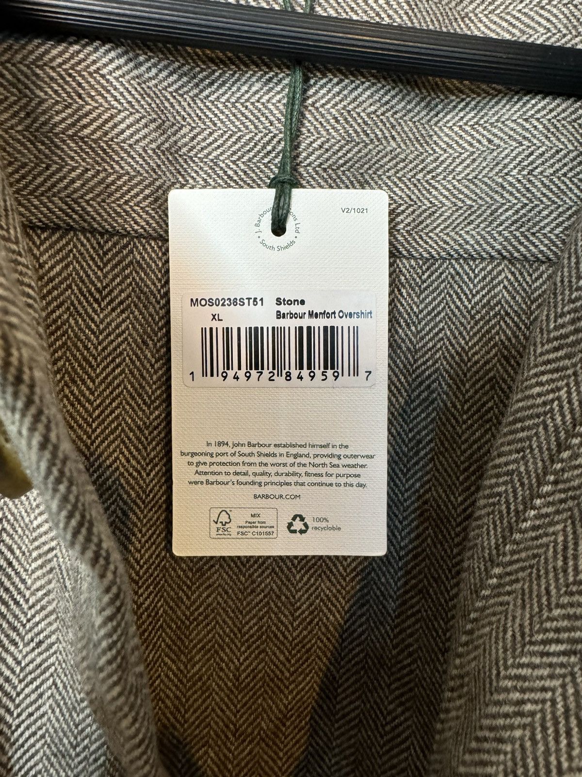 Barbour Barbour Menfort Overshirt Brown Tweed Size US XL / EU 56 / 4 - 4 Thumbnail
