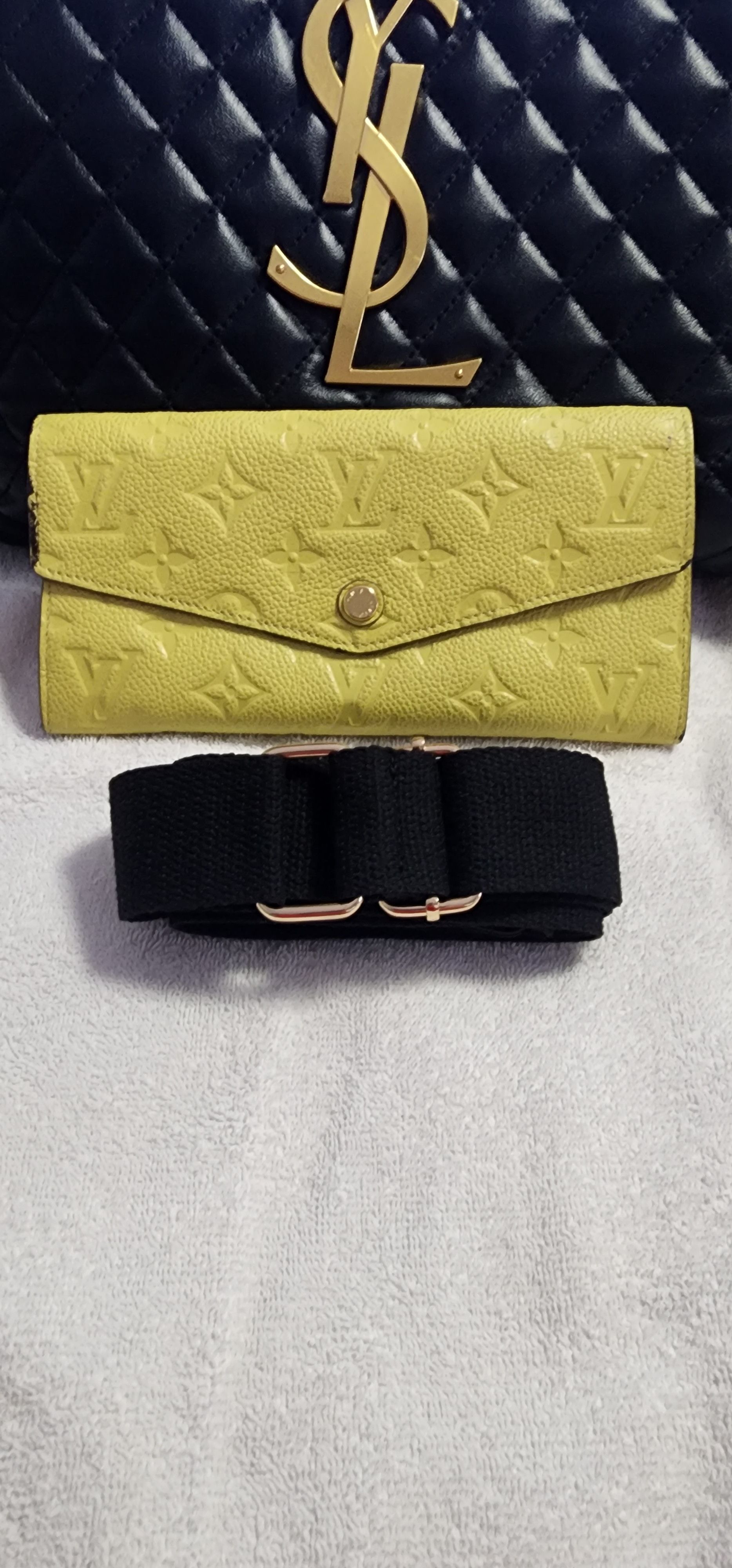 Modified Louis Vuitton Leather Empreinte Wallet on Chain