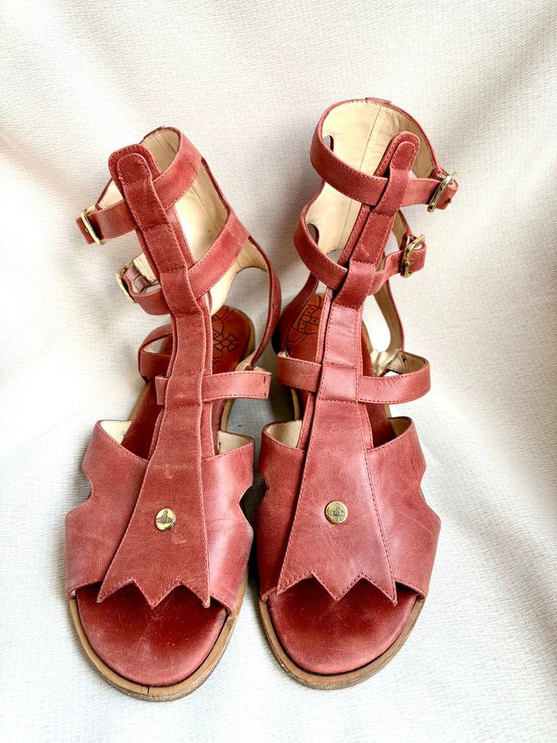 Vivienne Westwood Vivienne Westwood Red and brown Roman sandals Size US 7.5 / IT 37.5 - 2 Thumbnail