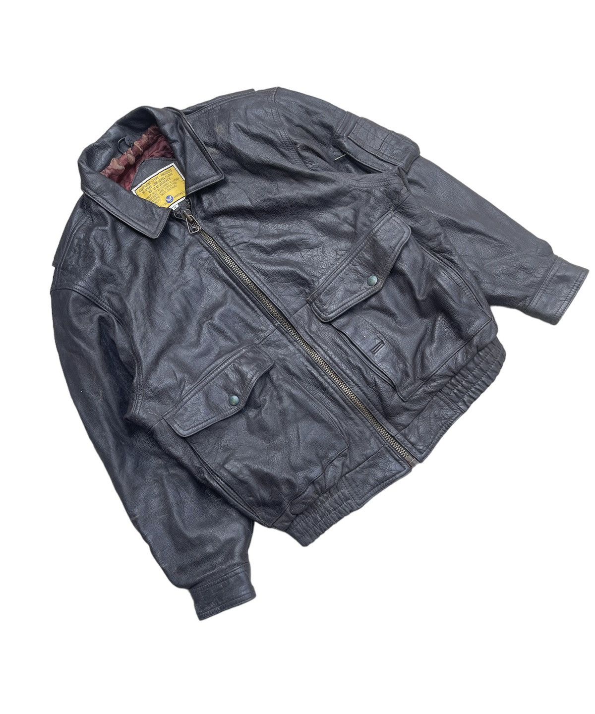 Vintage Vintage 90s Anecdote USA Leather Flight Jacket A-2 Bomber Size US M / EU 48-50 / 2 - 6 Thumbnail