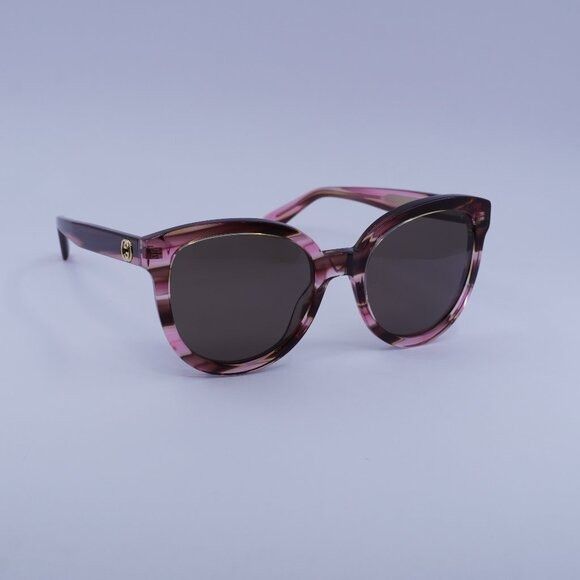 Gucci GG1315S 003 Sunglasses Pink Havana Cat Eye Frame