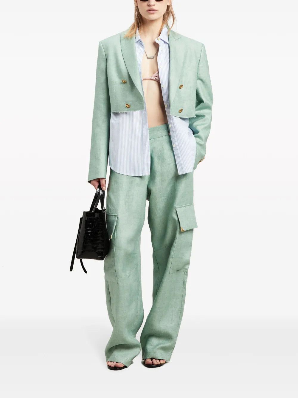 Palm Angels o1y1125 Blazer in Light Green Size XS / US 0-2 / IT 36-38 - 5 Thumbnail