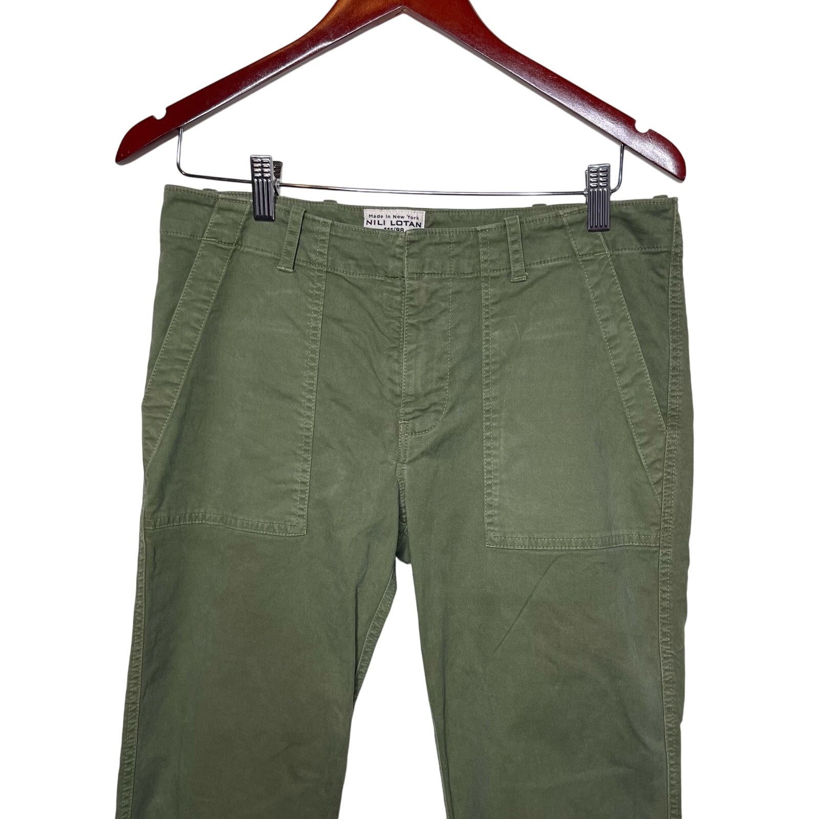 Nili Lotan Nili Lotan Camo Green Jenna Pants ankle crop sz 2 Size 26" / US 2 / IT 38 - 4 Thumbnail