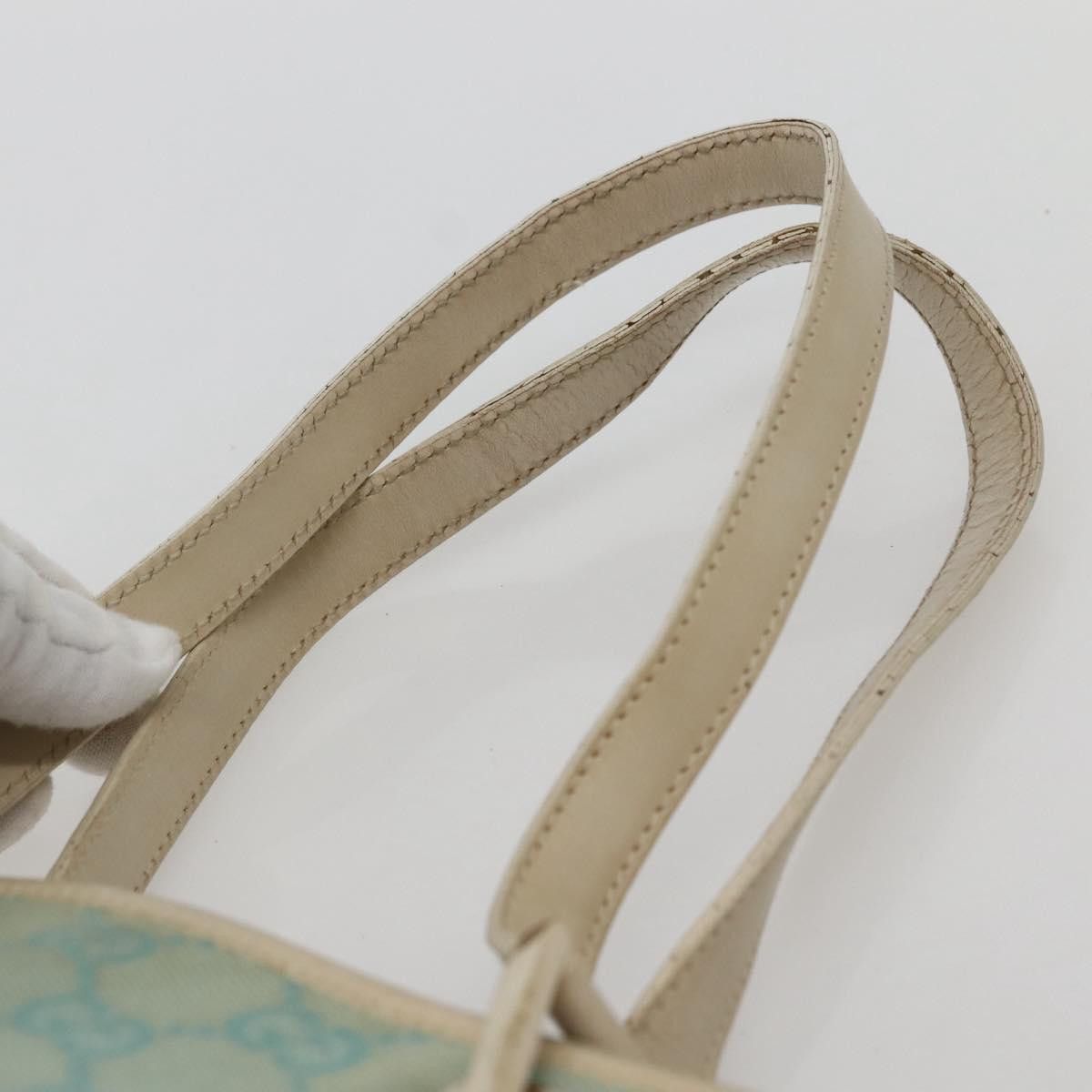 Gucci GUCCI GG Canvas Tote Bag Light Blue Gold 002 002 Size ONE SIZE - 8 Thumbnail