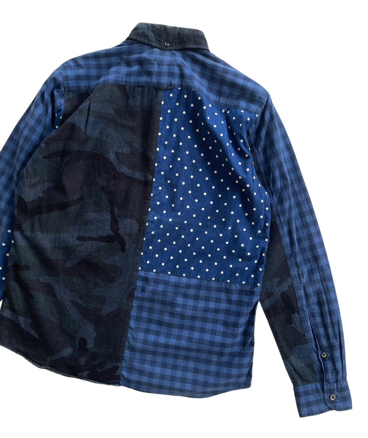 Sophnet. Sophnet Indigo Patchwork Shirt Size US S / EU 44-46 / 1 - 6 Thumbnail