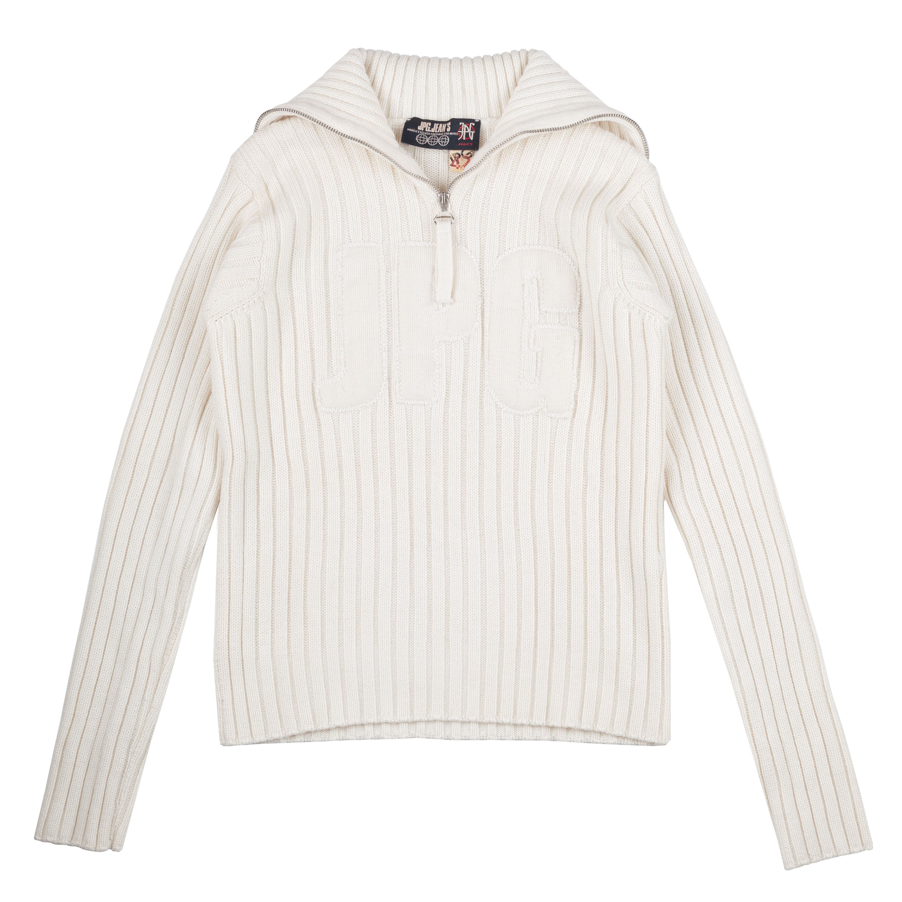 Jean Paul Gaultier Jean Paul Gaultier JPG Light Cream Zipper Knit Size M / US 6-8 / IT 42-44 - 1 Thumbnail
