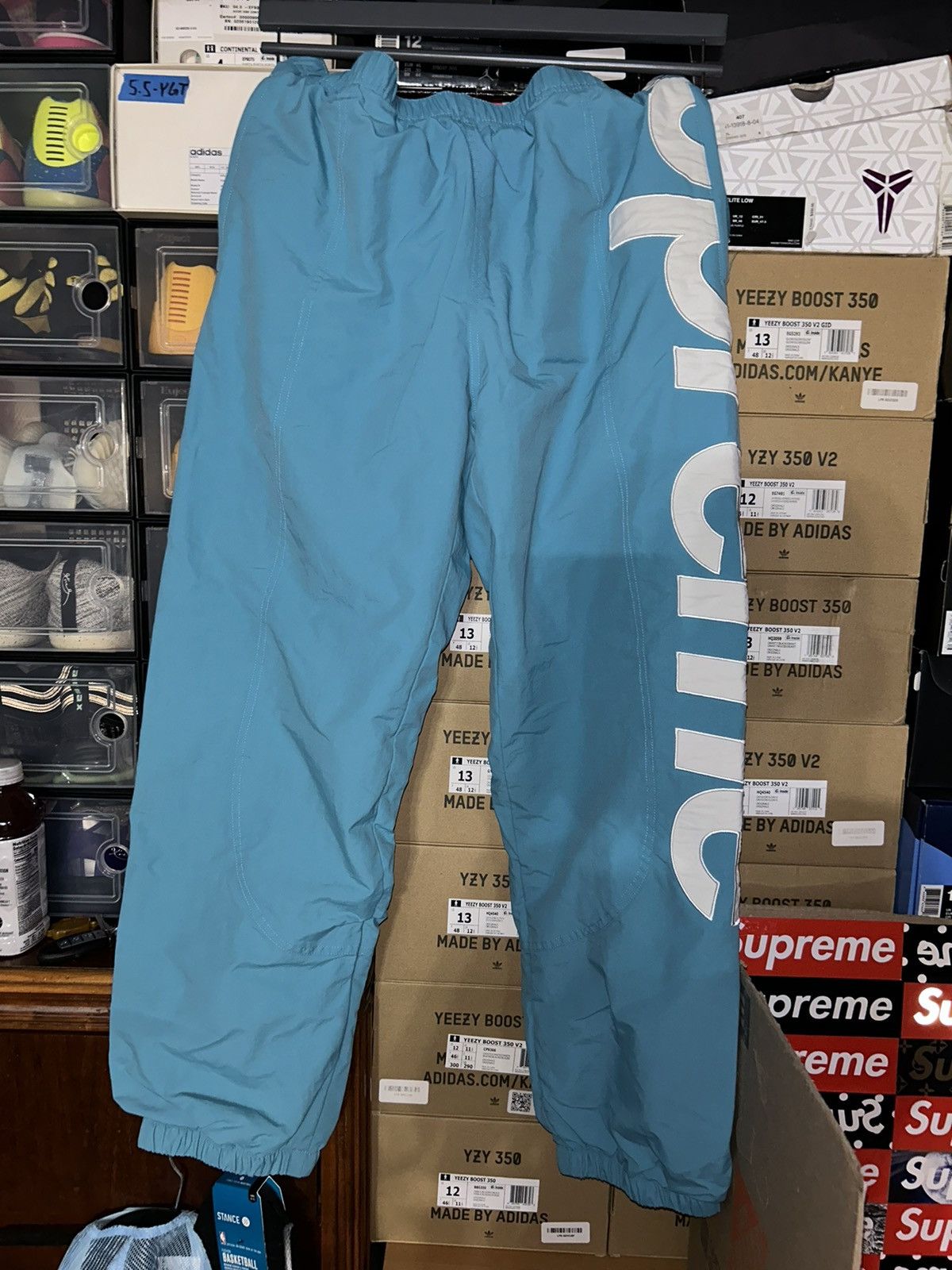 その他 M Supreme Spellout Track Pant aqua blue Supreme Supreme Spellout Track Pant Aqua SS21 size Large | Grailed