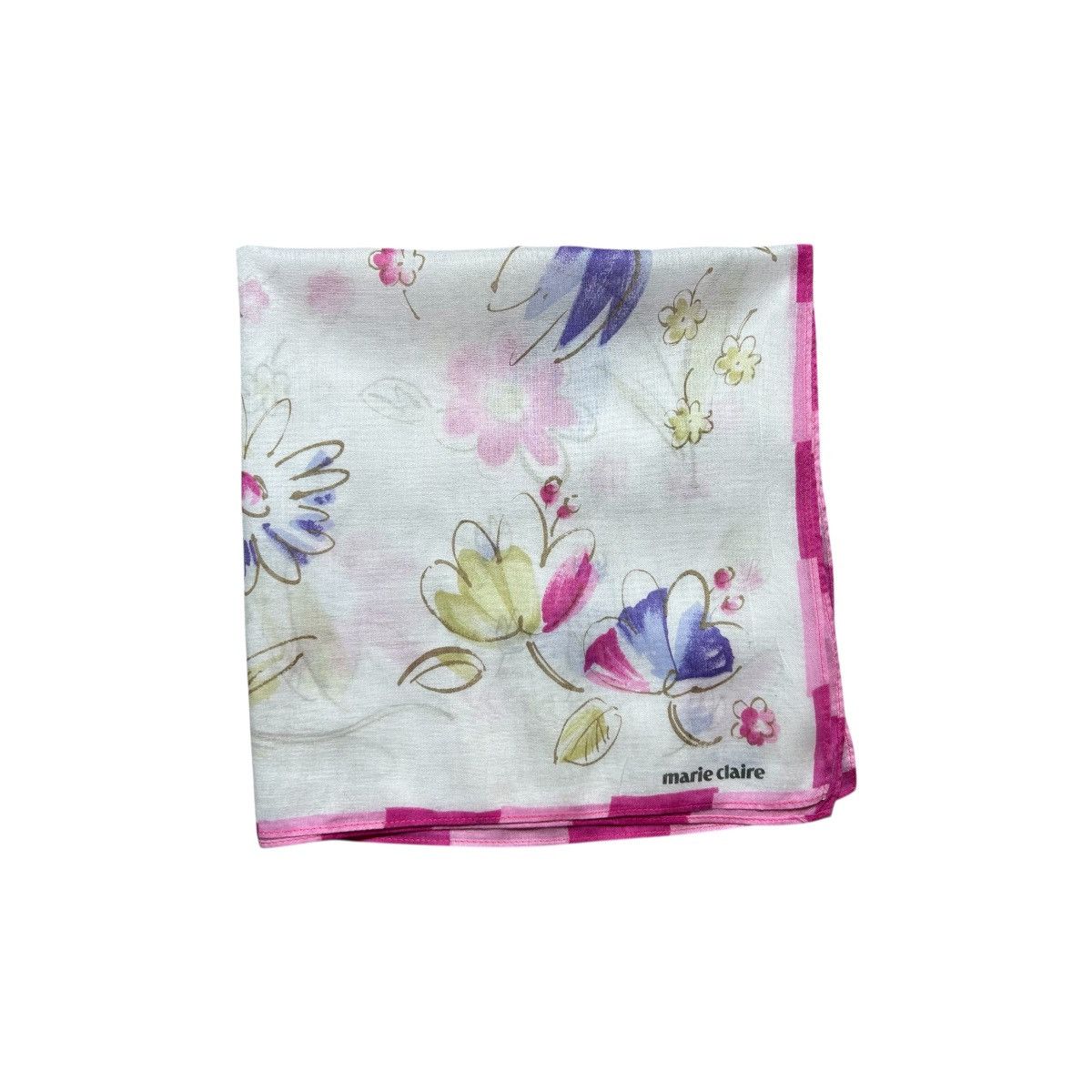 Vintage Marie Claire Flowers Handkerchief Size ONE SIZE - 1 Thumbnail