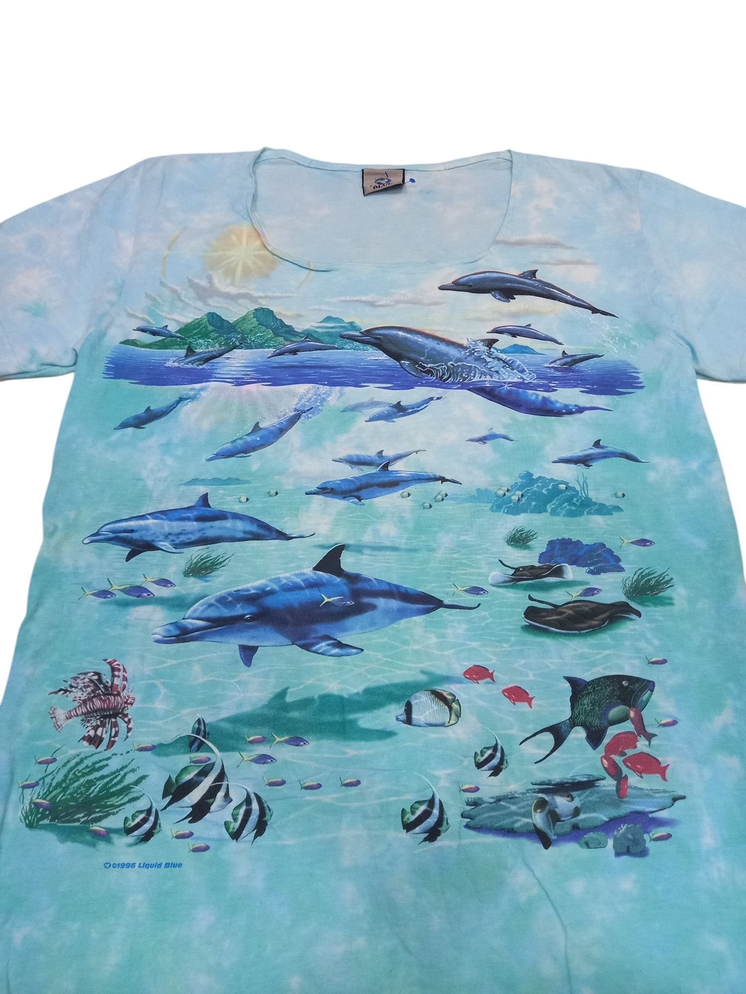 Liquid Blue × Vintage Rare! Vintage '96 Liquid Blue Sea Life Nature OVP Tee Size US M / EU 48-50 / 2 - 2 Thumbnail