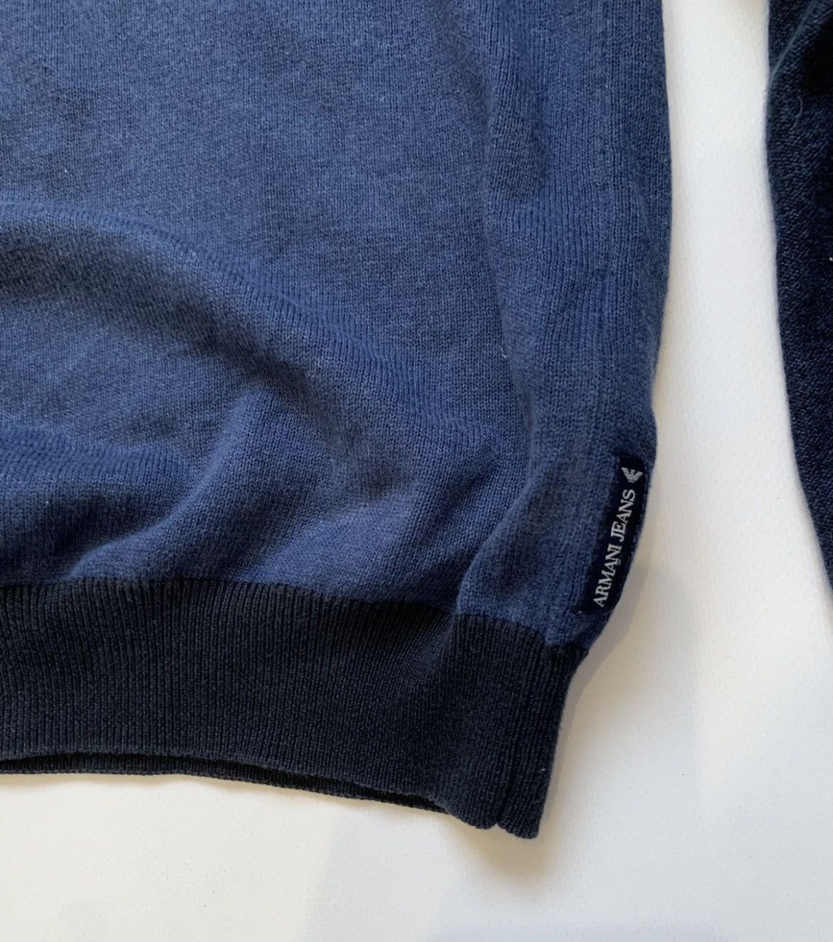 Armani Vintage Armani Jeans Blue Sweater Size US M / EU 48-50 / 2 - 2 Thumbnail