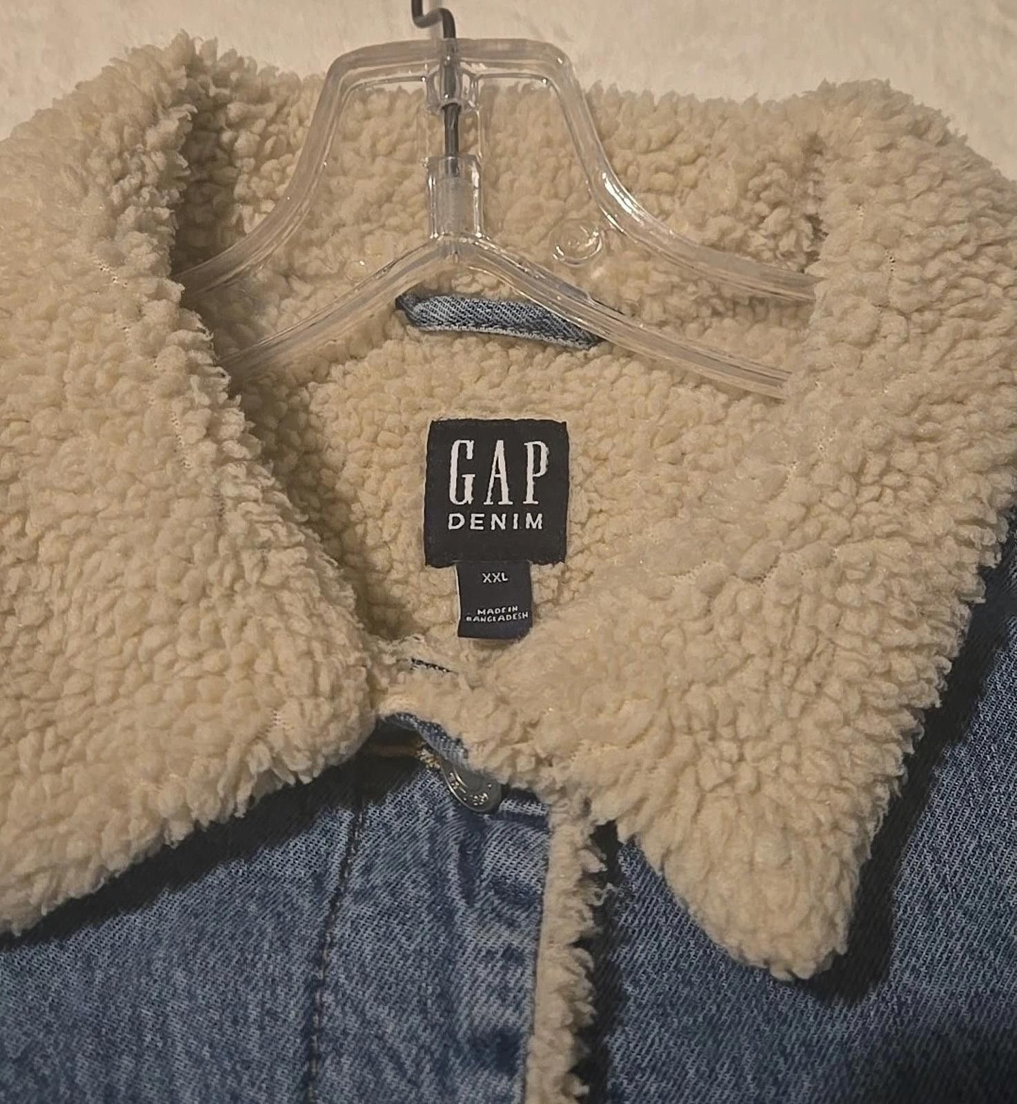 Gap GAP Denim Trucker Jacket Unisex XXL Sherpa Lined Coat Size XXL / US 16-18 / IT 52-54 - 3 Thumbnail