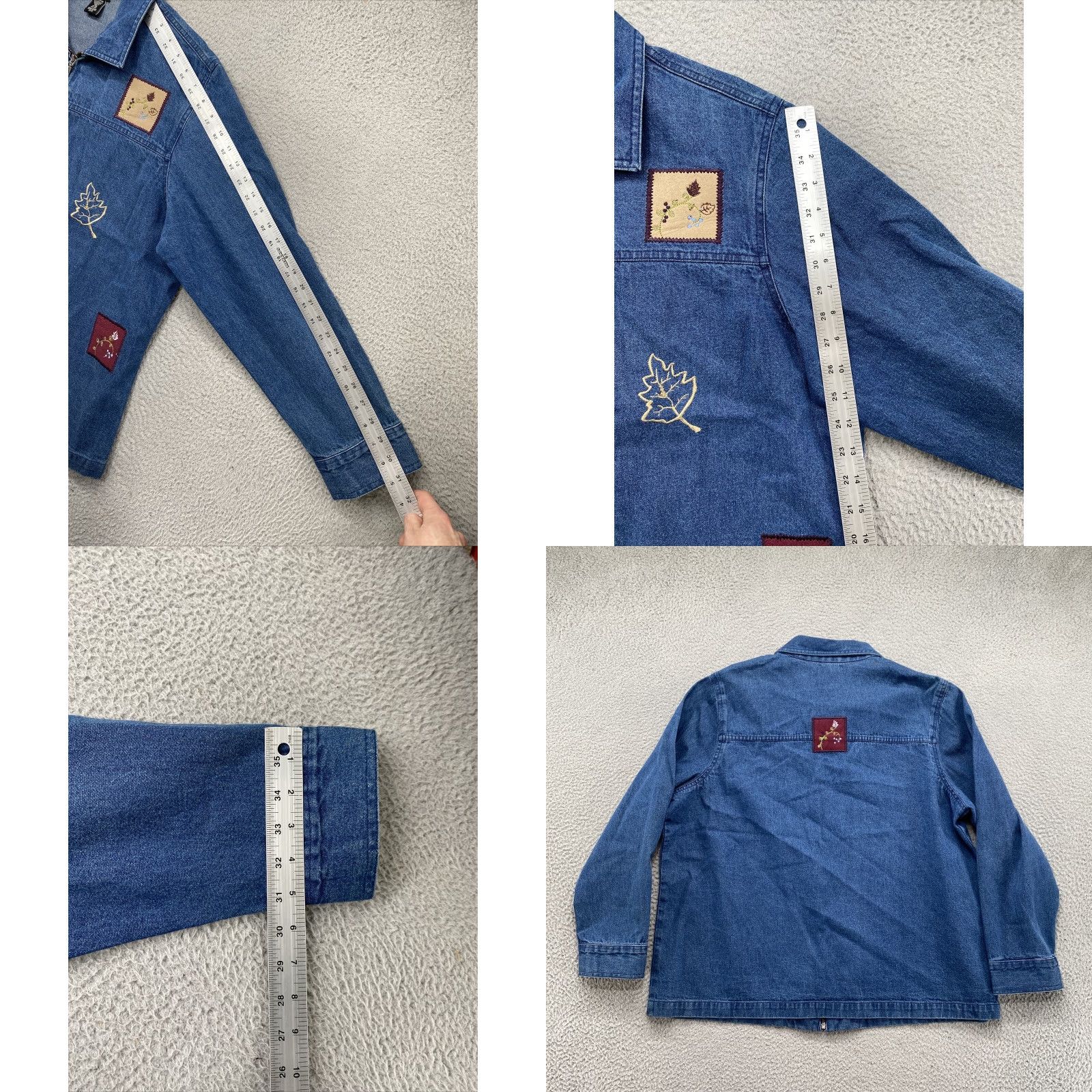 Denime North Crest Denim Full Zip Women's Jacket Embroidered Size 18 Plus Blue Fall 18/20W Womens Size XXL / US 16-18 / IT 52-54 - 8 Thumbnail