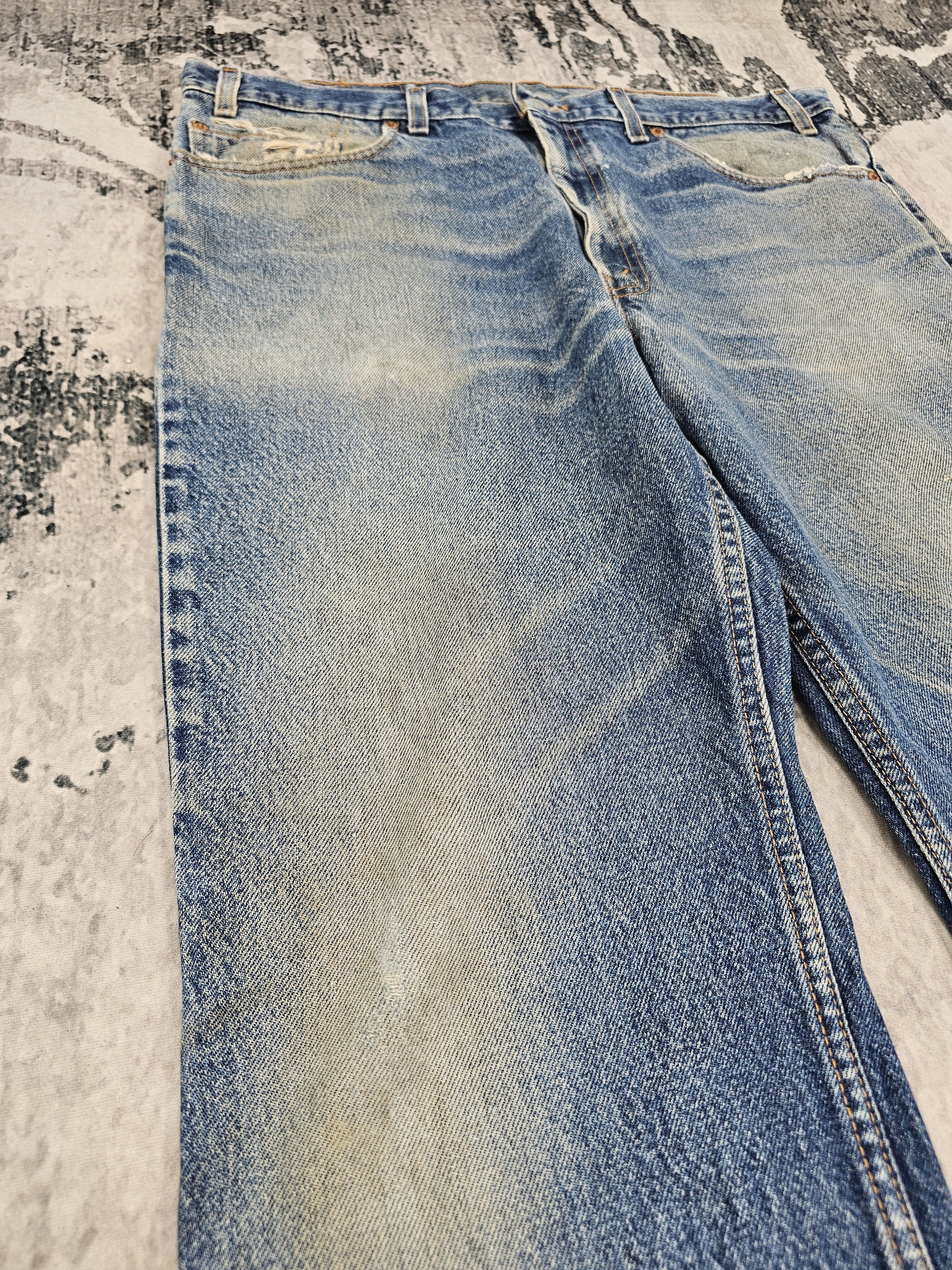 Levi's Vintage Clothing Vtg LEVIS 517 Boot Cut Flare Made In USA Ripped Jeans L0535 Size US 38 / EU 54 - 5 Thumbnail