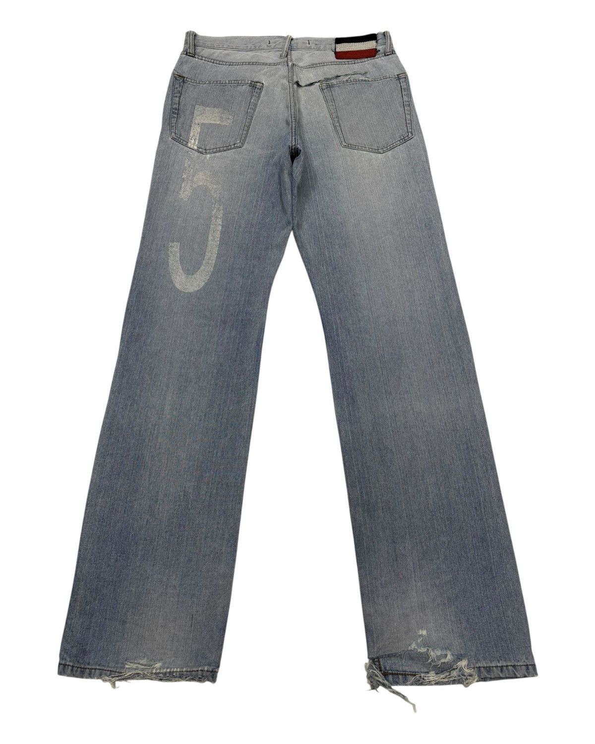 PPFM PPFM Blue Wash Number 25 Faded Logo Jeans Size US 32 / EU 48 - 2 Thumbnail