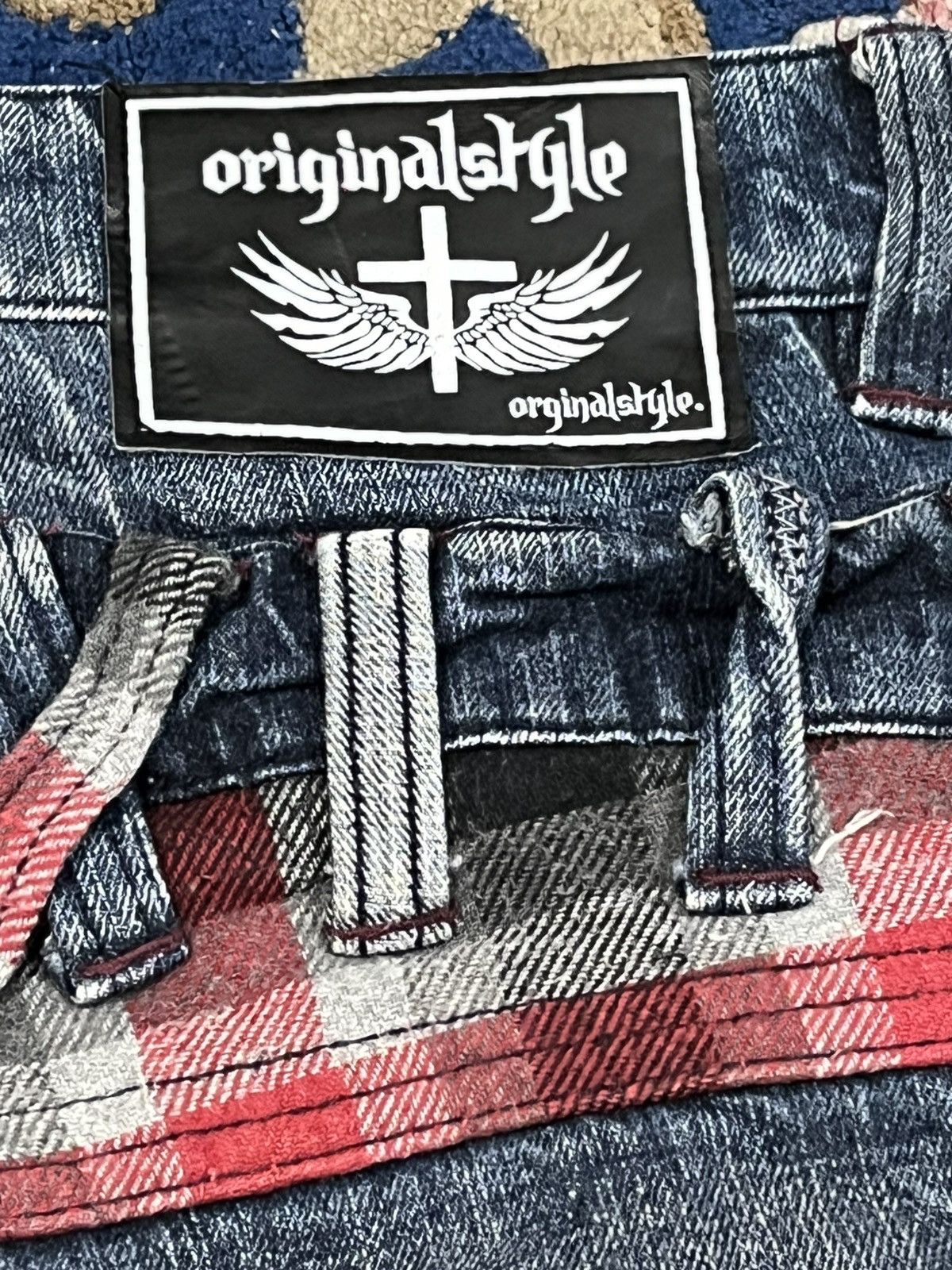 Who Decides War Vintage Originalstyle Double Waist Distressed Denim Size US 31 - 15 Thumbnail