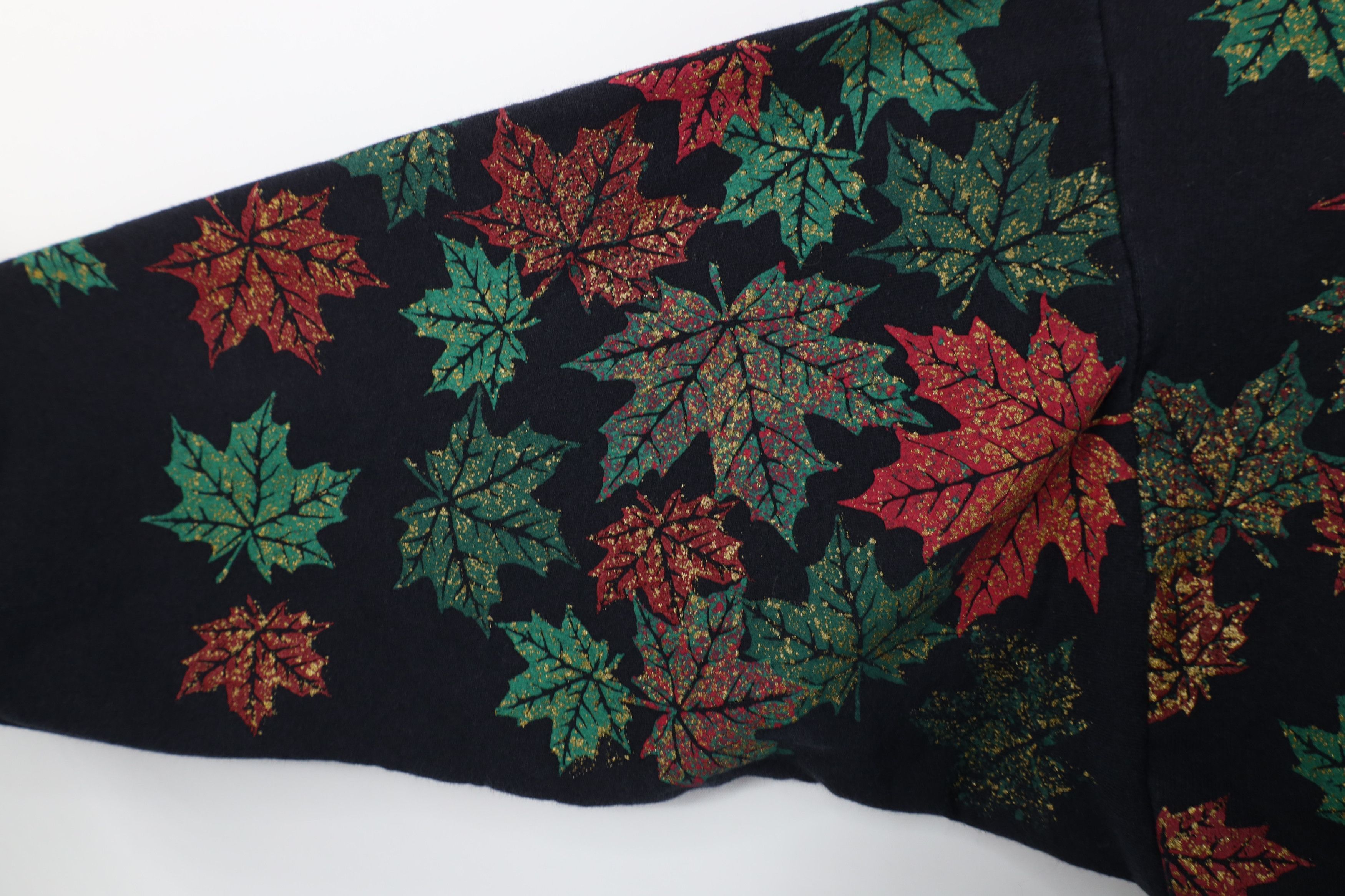 Vintage Vintage 90s Streetwear Fall Leaves Layered Sweatshirt USA Size XL / US 12-14 / IT 48-50 - 4 Thumbnail
